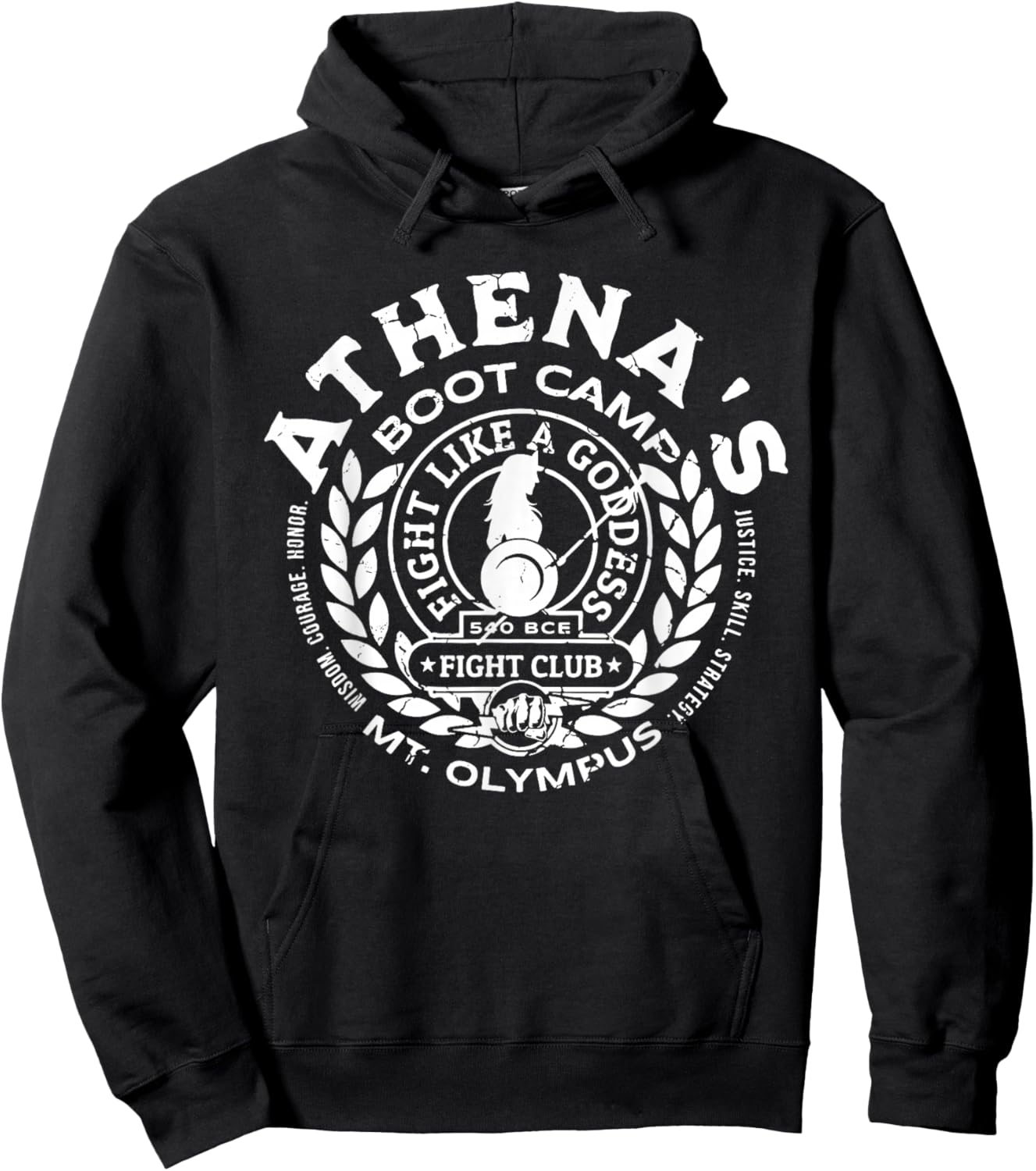 Goddess Athena Daughter of Athena Wise Athena's Boot Camp | Greek Mythology | Olympus Lore Goddess Hoodie - Hoodie | Black