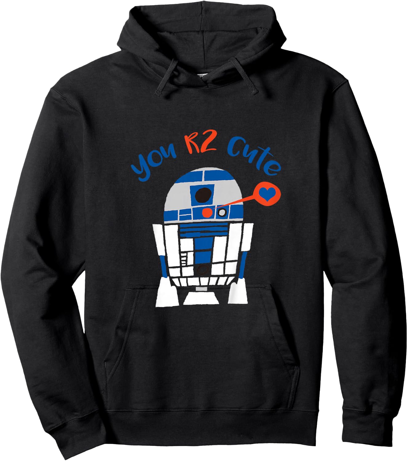 Kids Star Wars Classic Valentine's Day R2-D2 You R2 Cute Chibi Hoodie - Hoodie | Black