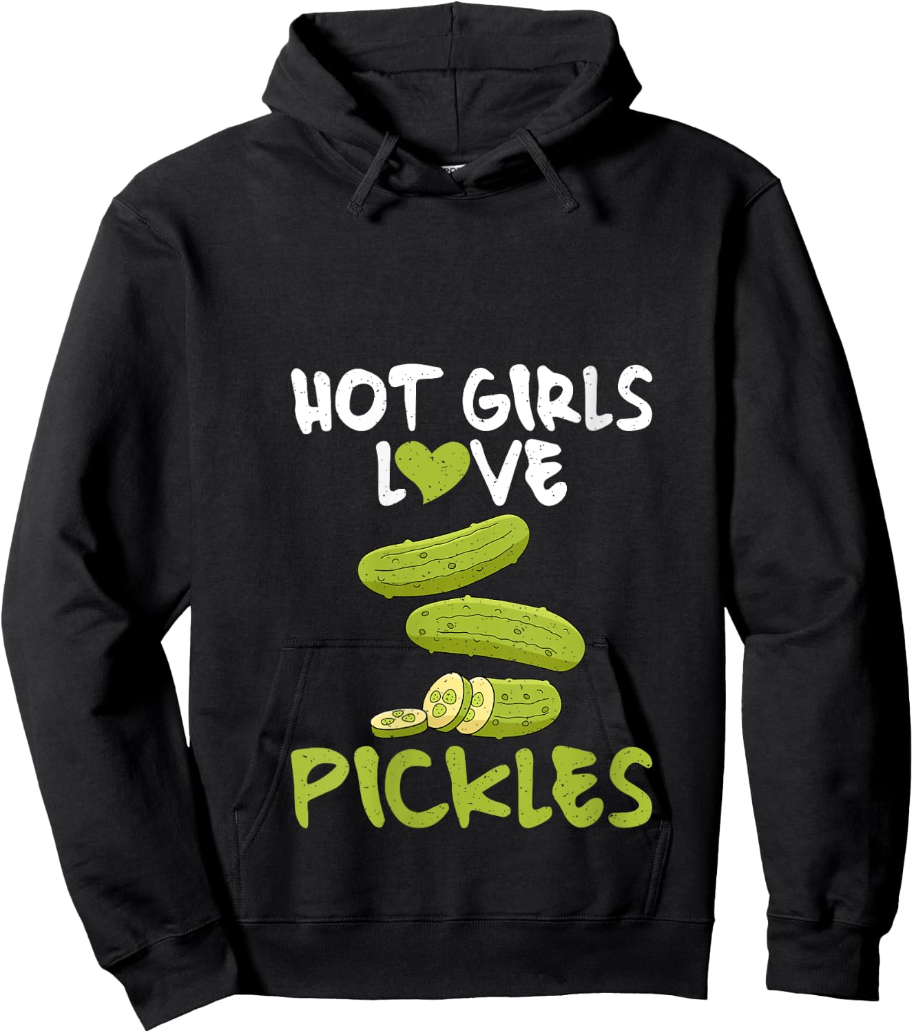 Hot Girls love Pickles V-Neck Hoodie - Hoodie | Black