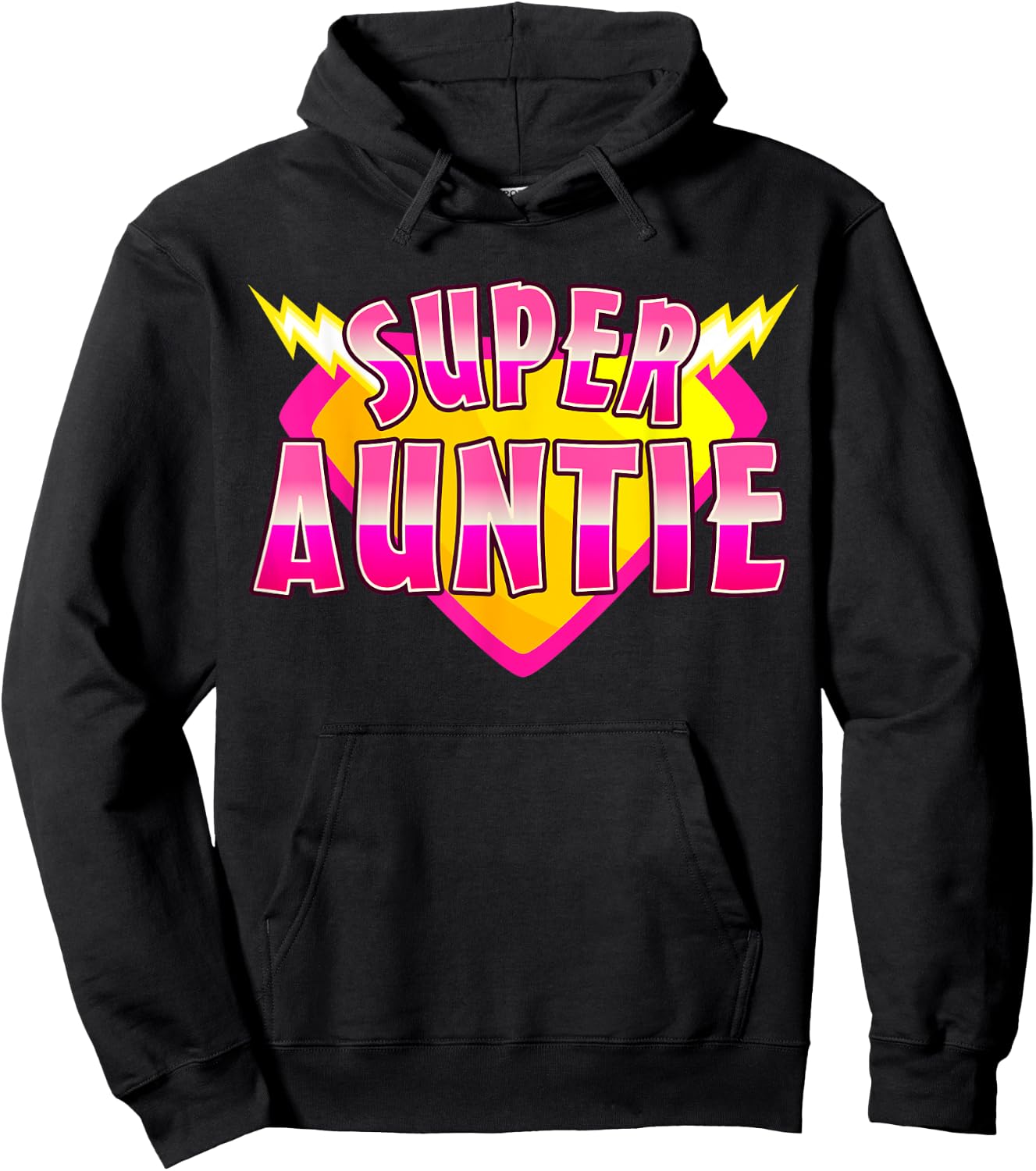 Super Auntie Superhero Grandmother Comic Book Family Hoodie - Hoodie | Black