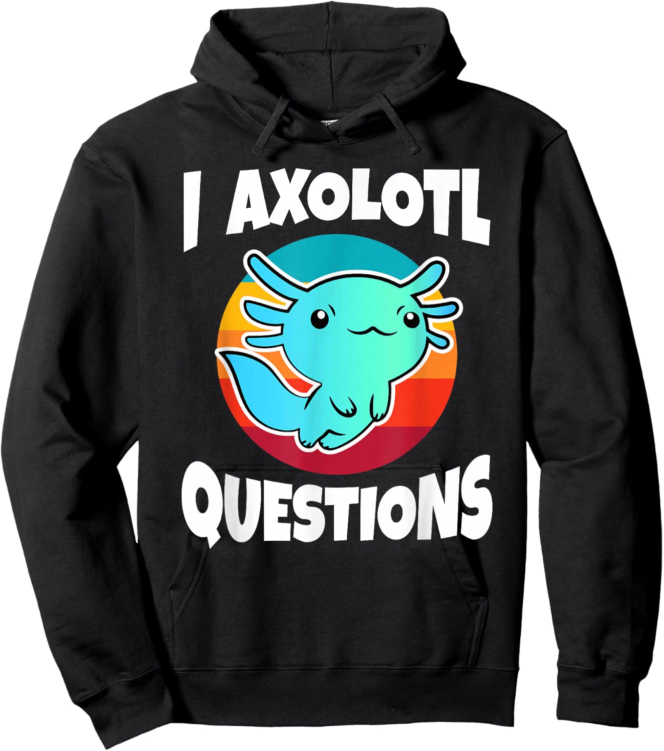 I Axolotl Questions Vintage Funny Kids Hoodie - Hoodie | Black