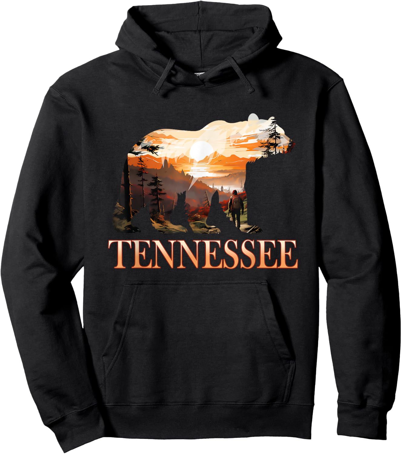 Tennessee TN Hiking Mountain State Pride Hoodie - Hoodie | Black