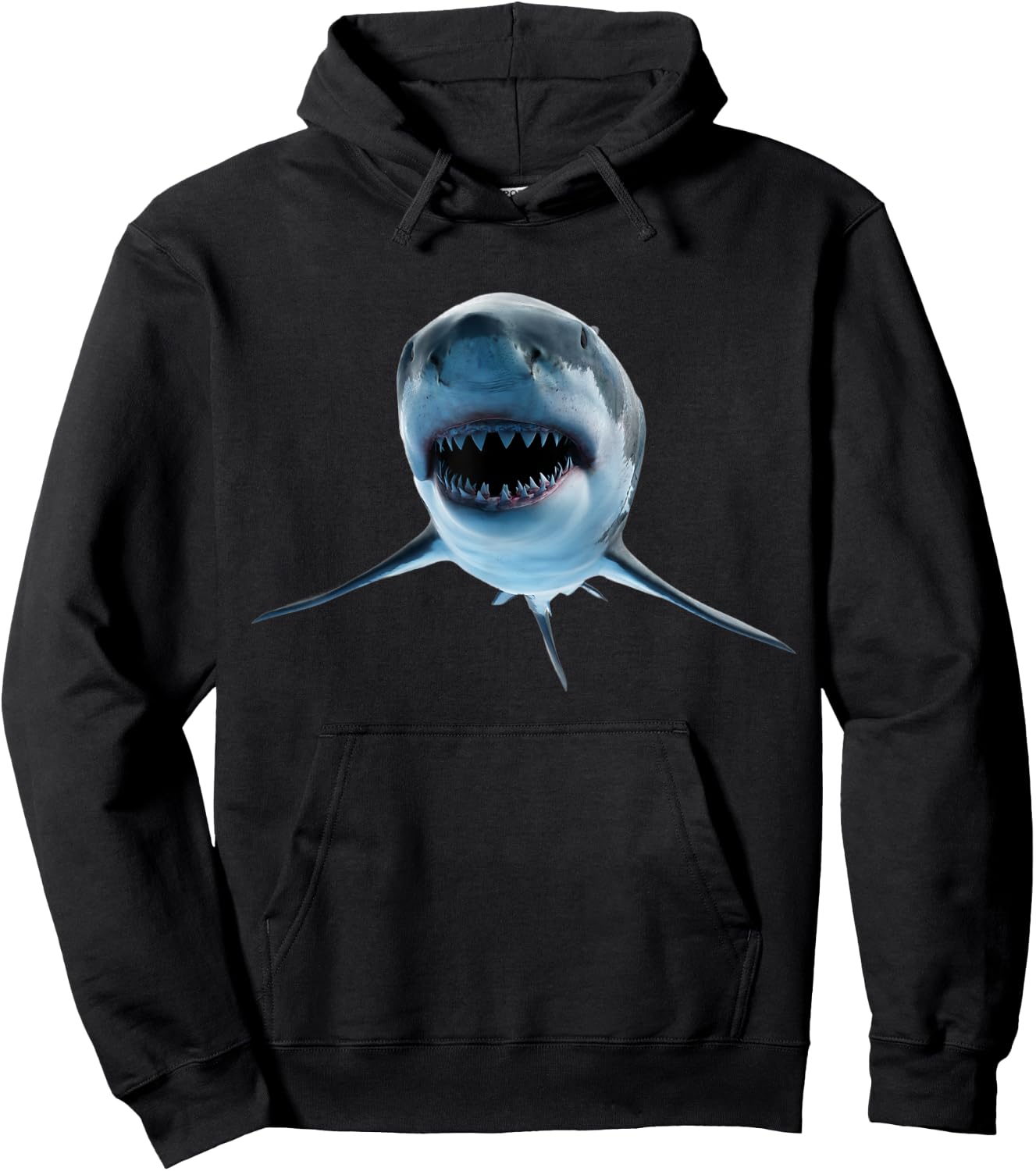 realistic great white shark for lovers of Fish and Ocean Hoodie - Hoodie | Black