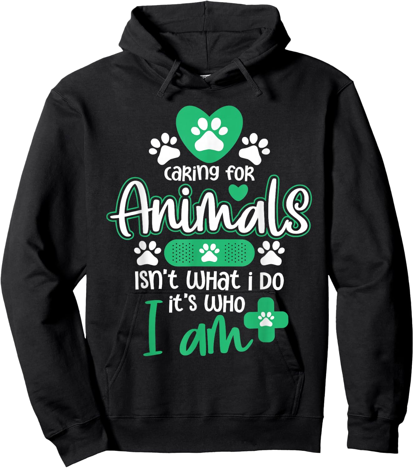 Caring For Animals Is Who I Am - Veterinarian Vet Tech Hoodie - Hoodie | Black