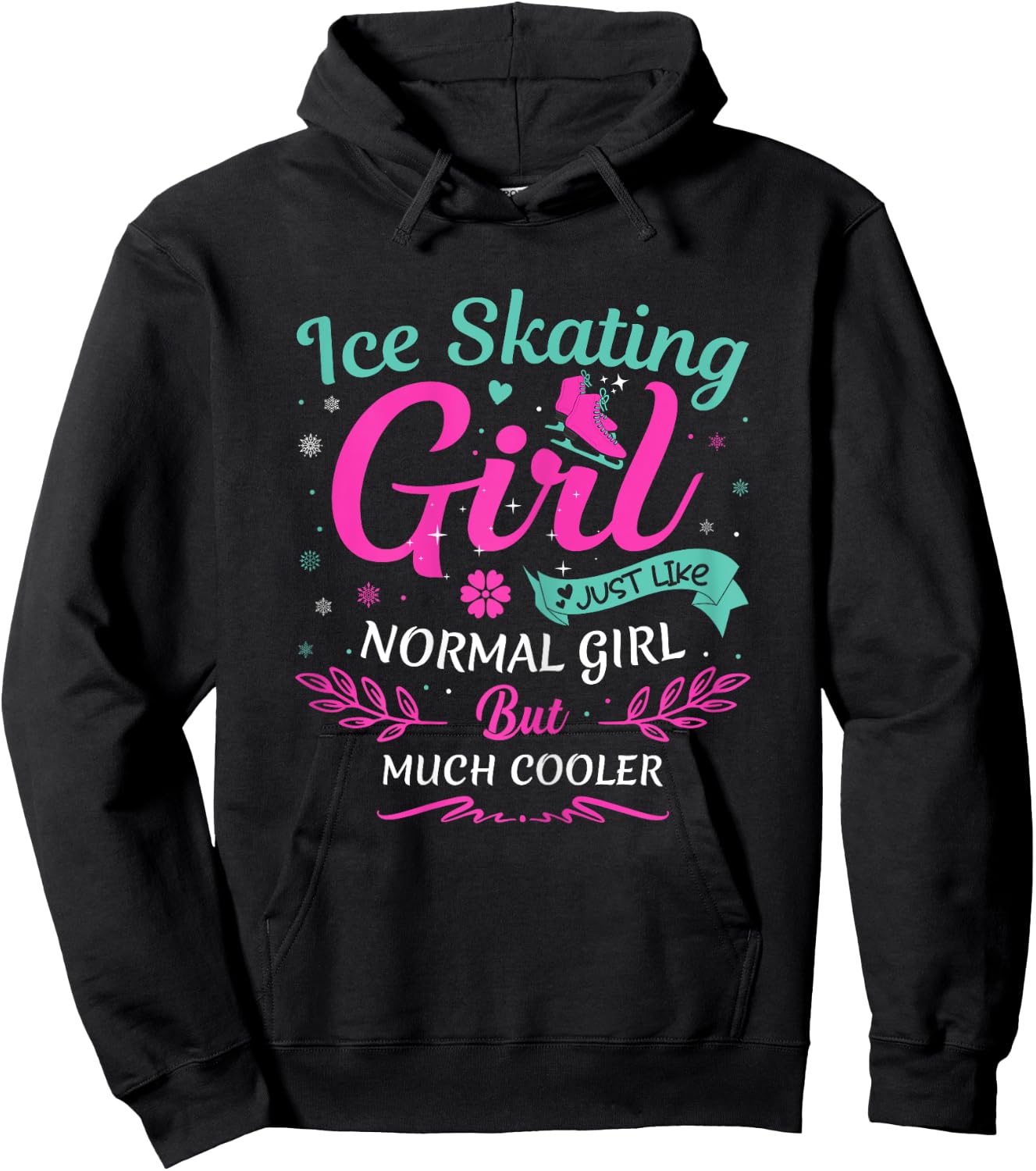 Cool Ice Skating Girl Woman Figure Ice Skating Girl Hoodie - Hoodie | Black