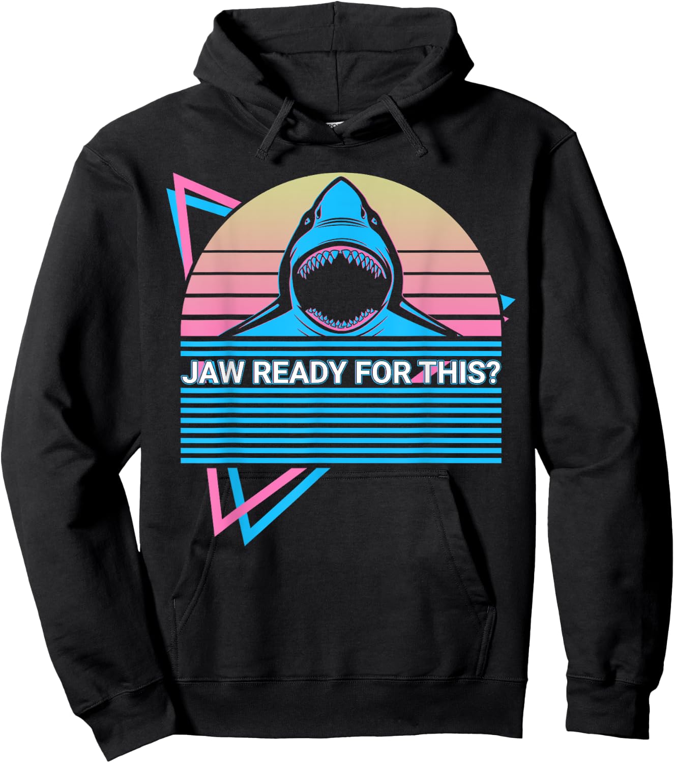 Whale Shark Retro Jaw Ready For This Hoodie - Hoodie | Black