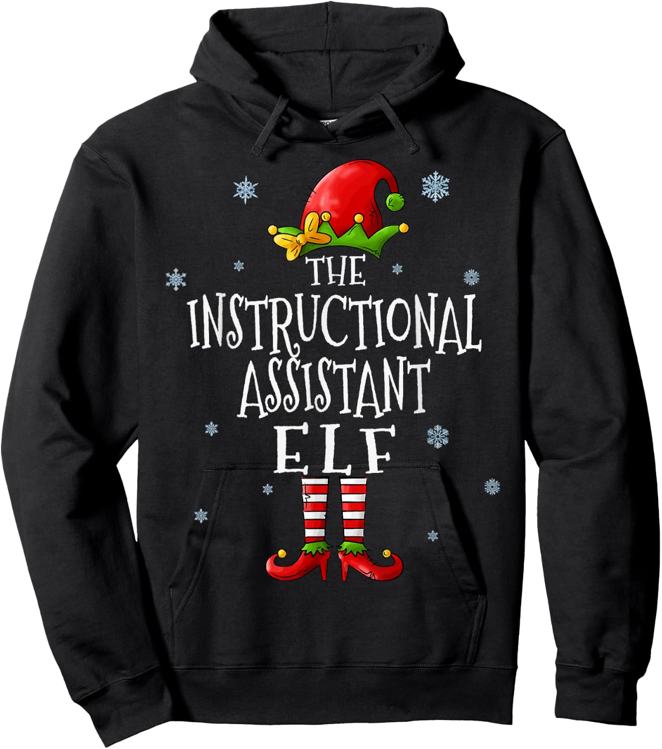 The Instructional Assistant Elf Squad Matching Christmas Hoodie - Hoodie | Black