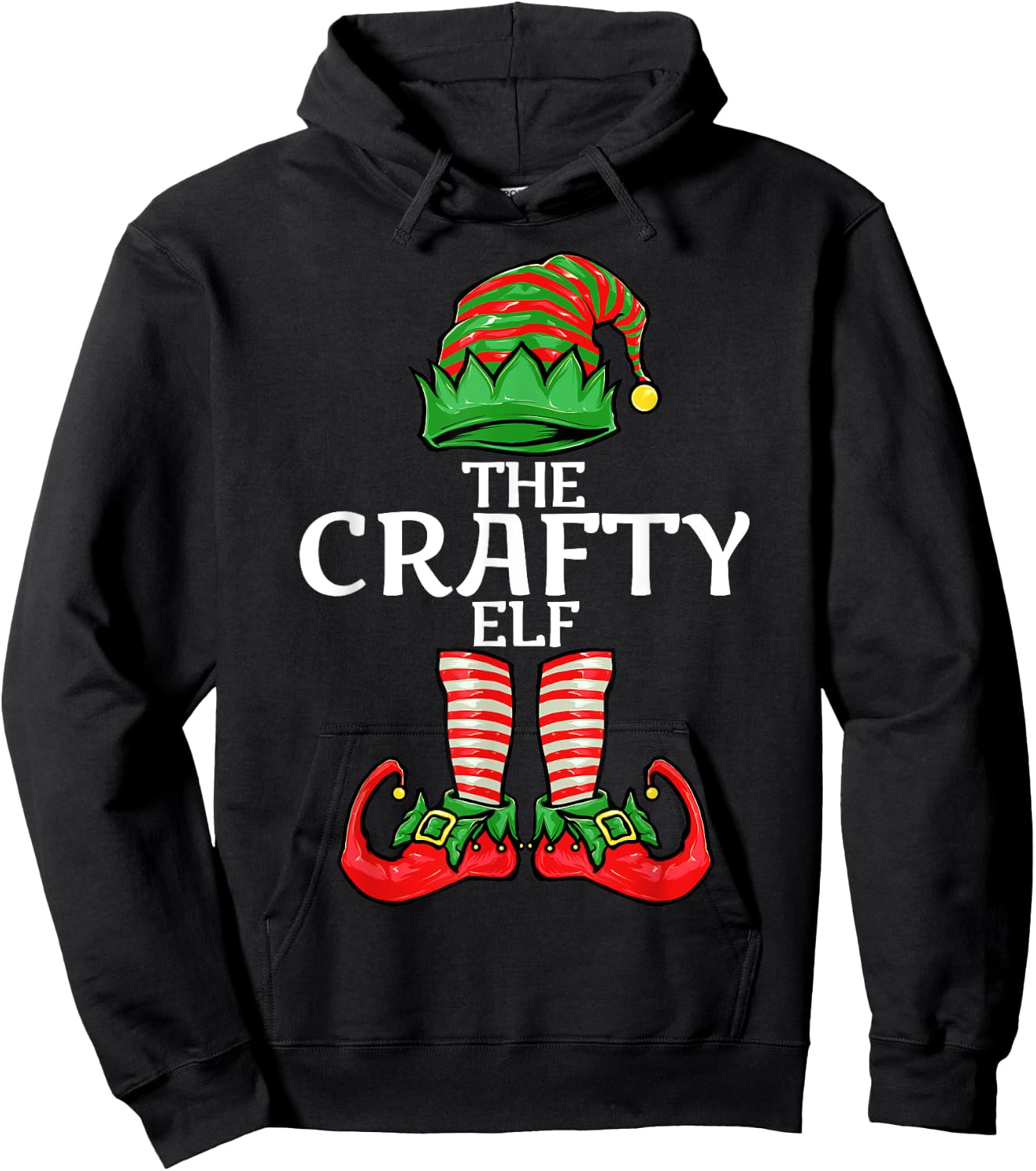 Crafty Elf Christmas Family Matching Group Hoodie - Hoodie | Black