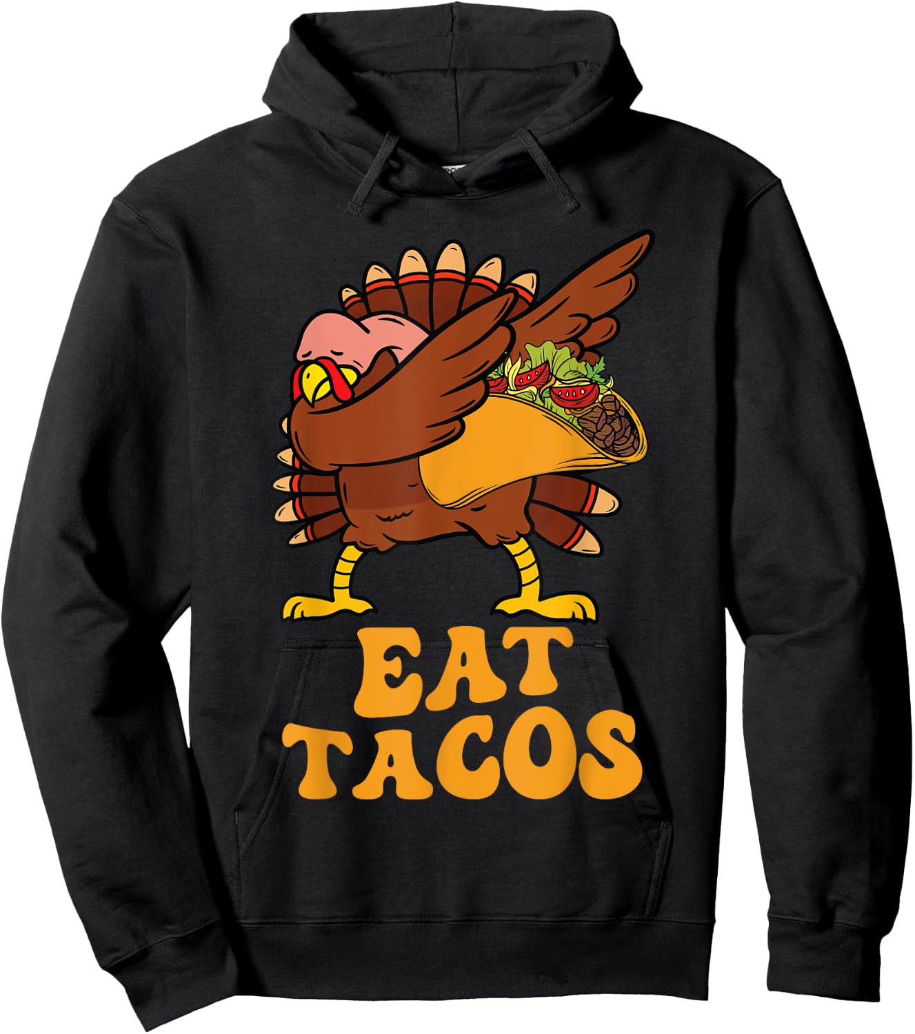 Thanksgiving Turkey Eat Tacos Funny Turkey Vegan Kids Boys Hoodie - Hoodie | Black