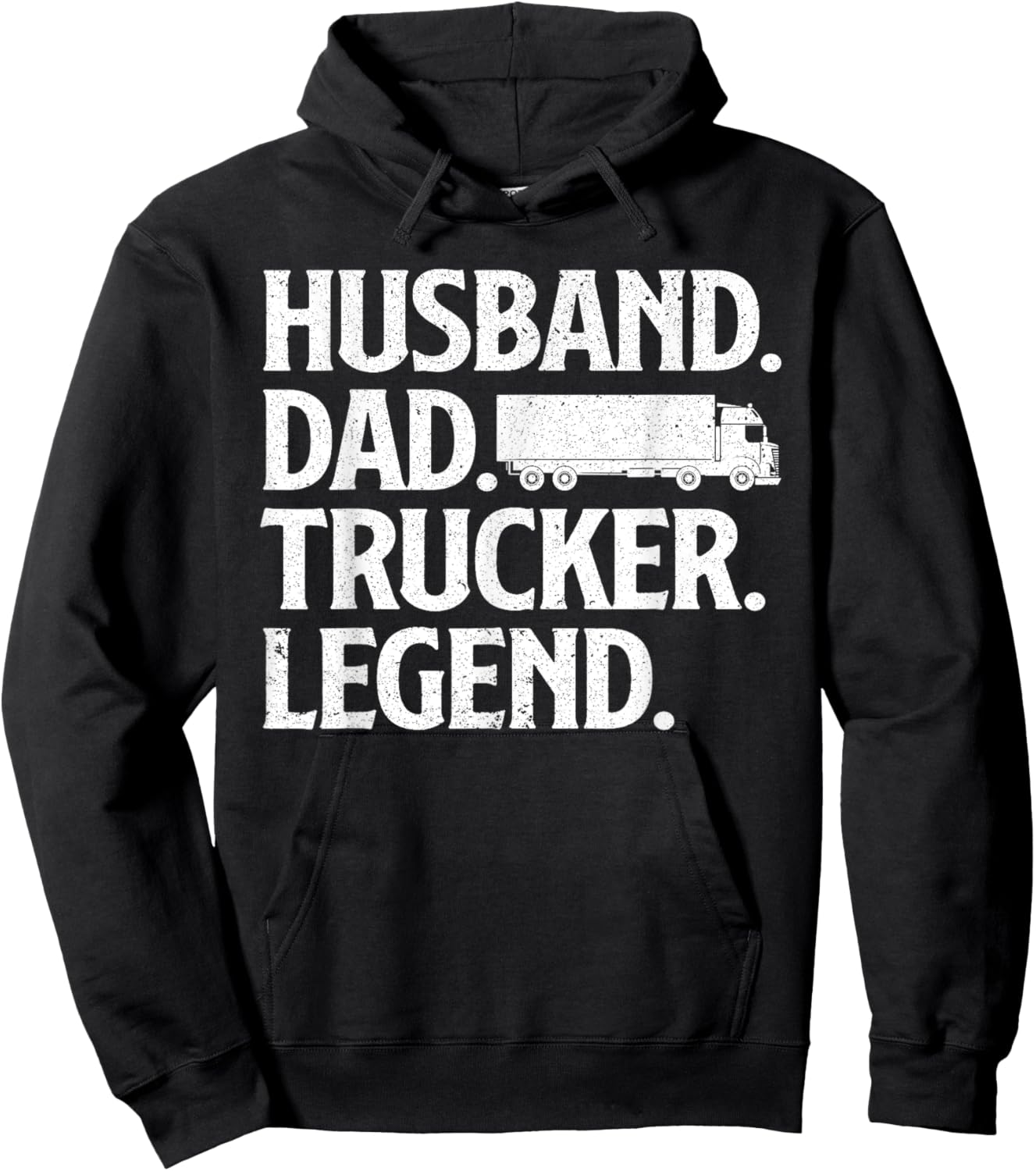 Funny Trucker Art For Truck Driver Husband Men Dad Trucking Hoodie - Hoodie | Black