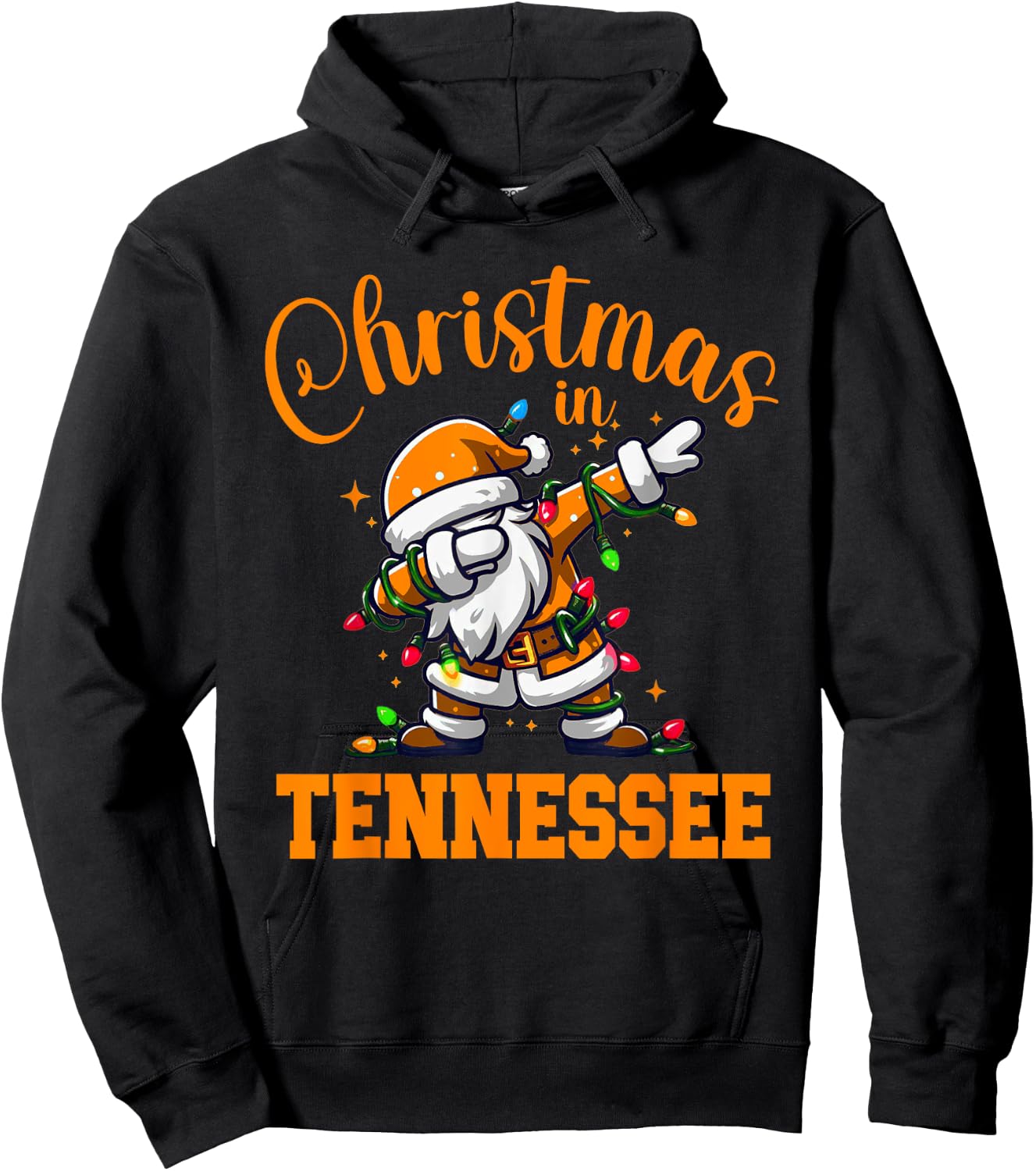 Merry Christmas In Tennessee Funny Dabbing Santa Claus Hoodie - Hoodie | Black