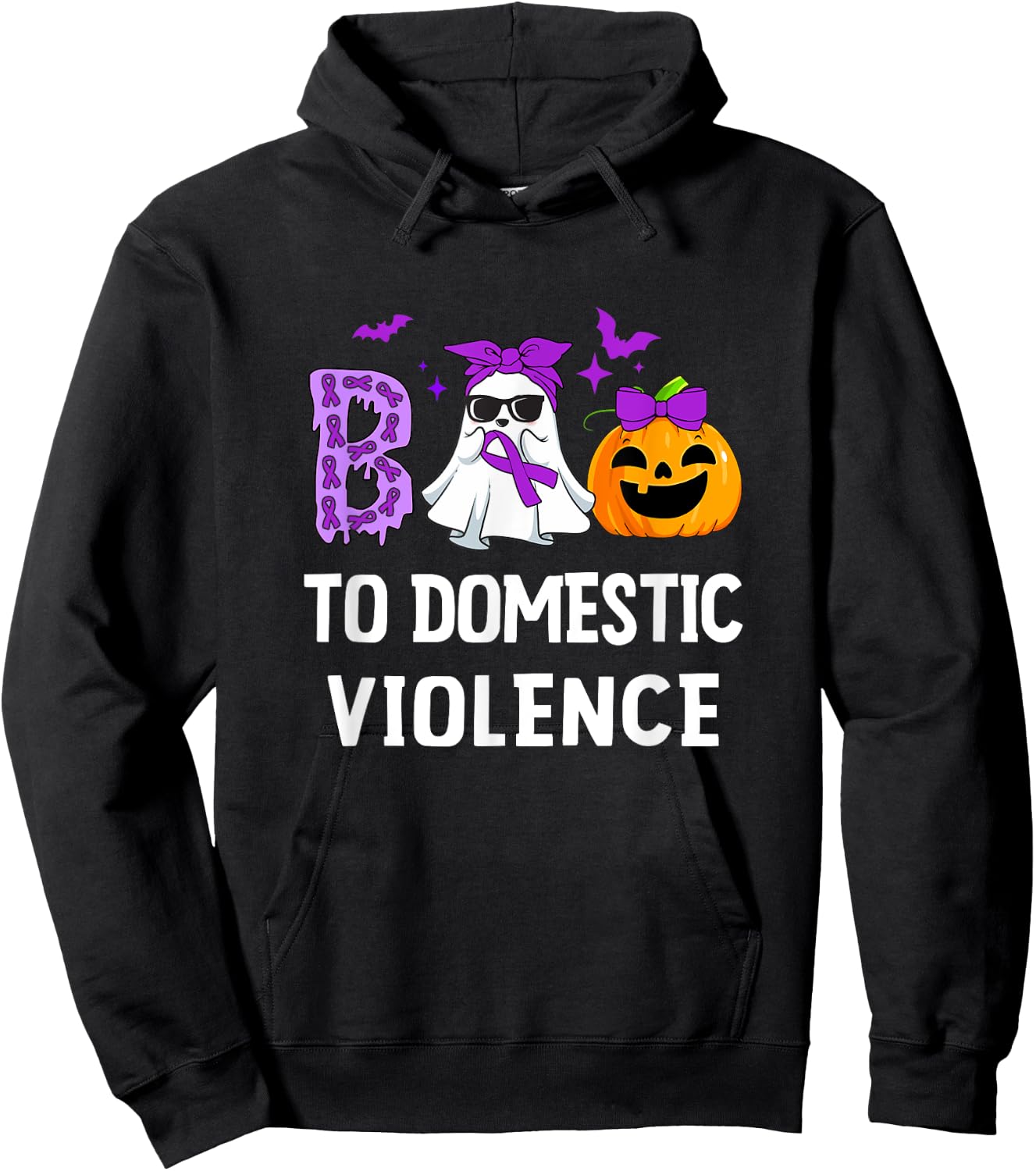 Boo To Domestic Violence Domestic Violence Awareness Hoodie - Hoodie | Black