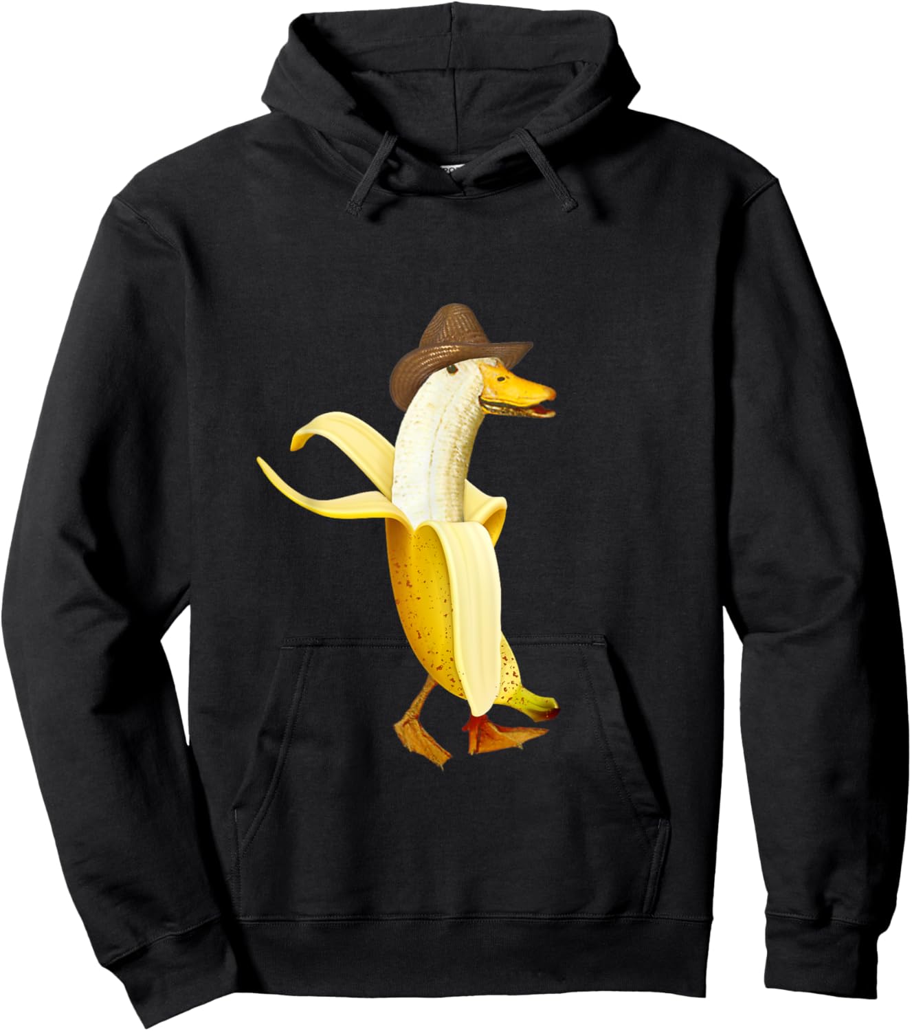 Funny Banana Duck Cowboy hat fruit bird Cowboy Hoodie - Hoodie | Black