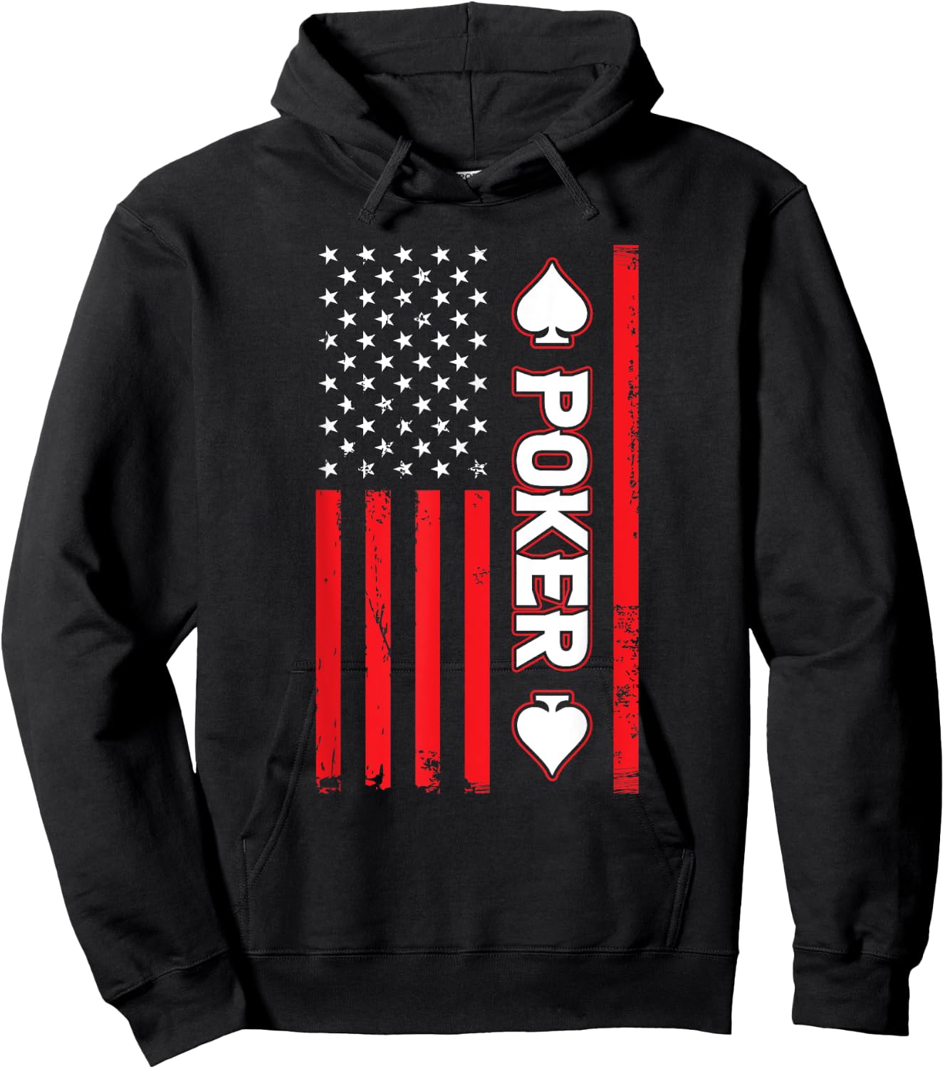 Funny Poker American Flag USA Casino Play Card Gambler Poker Men Hoodie - Hoodie | Black