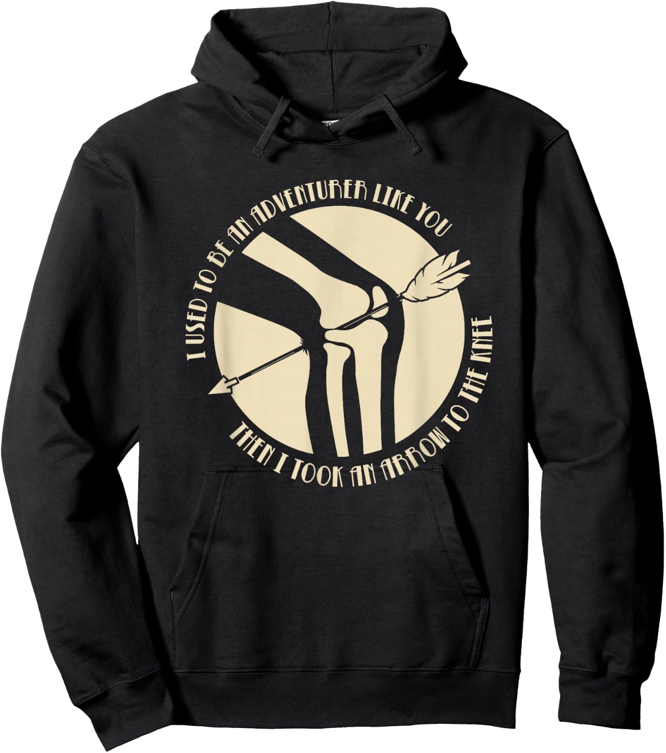 I Used to be an Adventurer Like you Arrow to the Knee Hoodie - Hoodie | Black