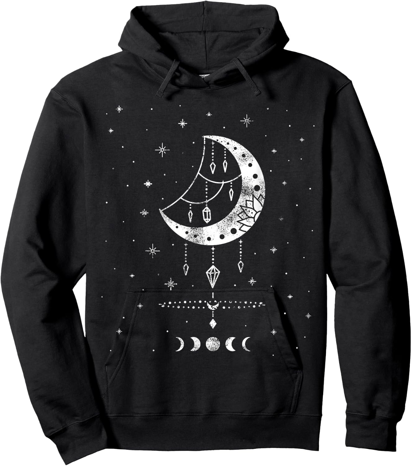 Moon Phases Magic Harmony Sacred Geometry Astrology Hoodie - Hoodie | Black