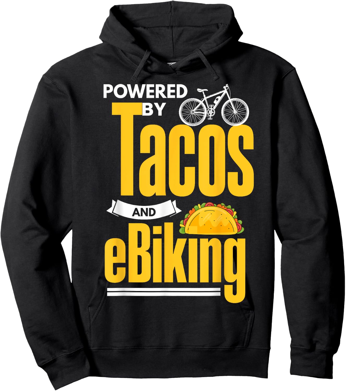 E-Biker Shirt Funny Taco Lover EBike Electric Bike E-Biking Hoodie - Hoodie | Black
