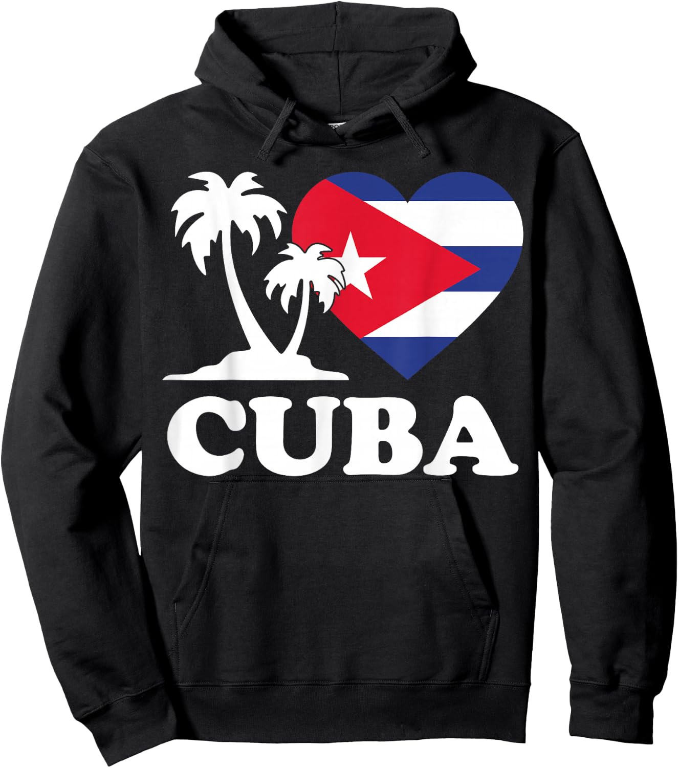 I Love Cuba Cuban Flag Heart Men Women Kids Hoodie - Hoodie | Black