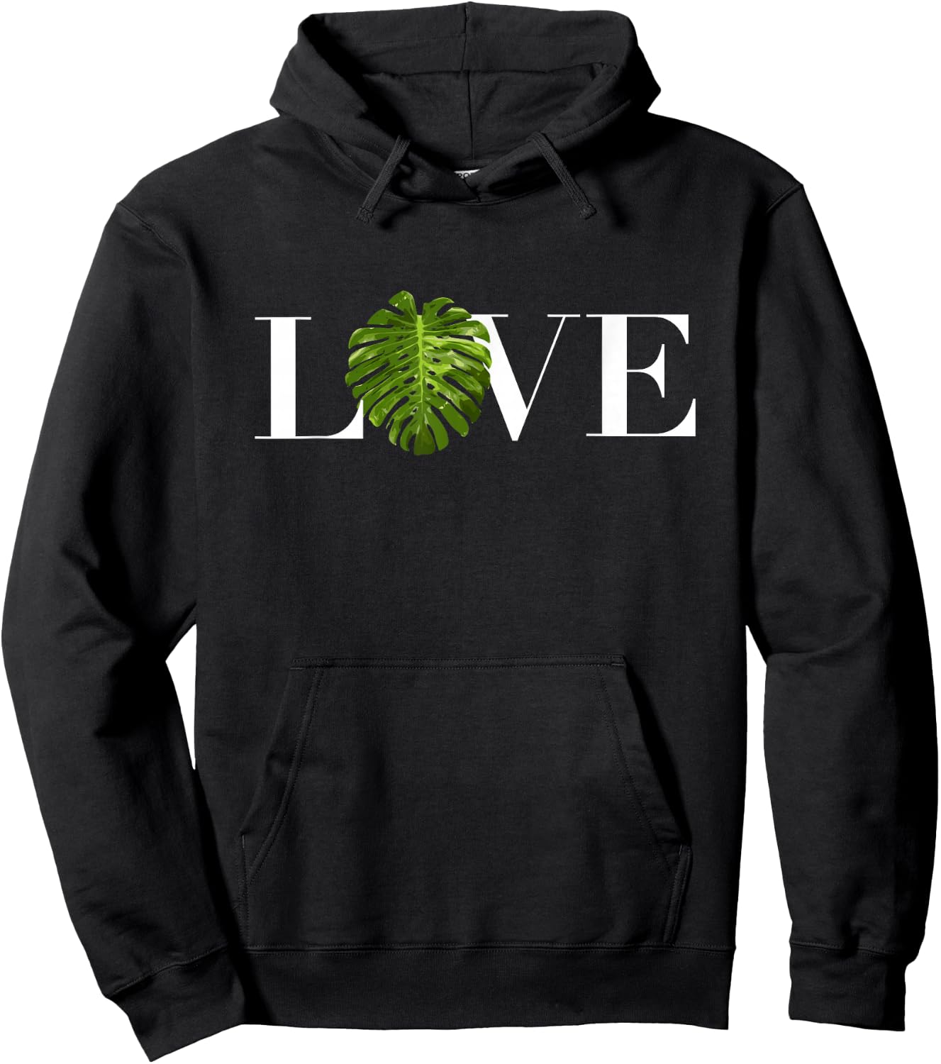Monstera Love Monstera Plant Leaf Hoodie - Hoodie | Black