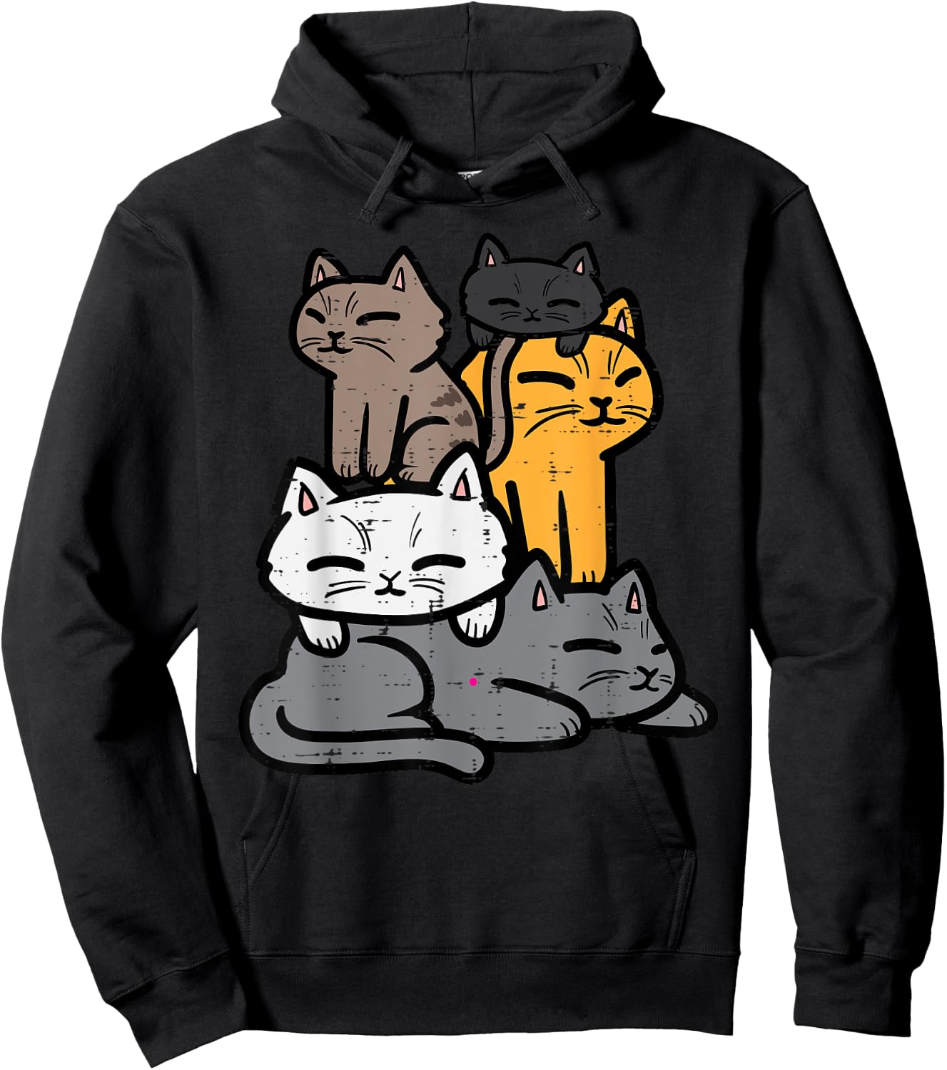 Cats Piled Up Cute Kitten Feline Women Girls Kids Toddler Hoodie - Hoodie | Black