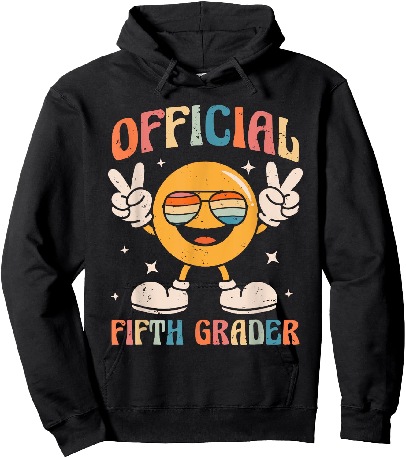 Official Fifth Grader - 5th Grade Retro Back To School Kids Hoodie - Hoodie | Black