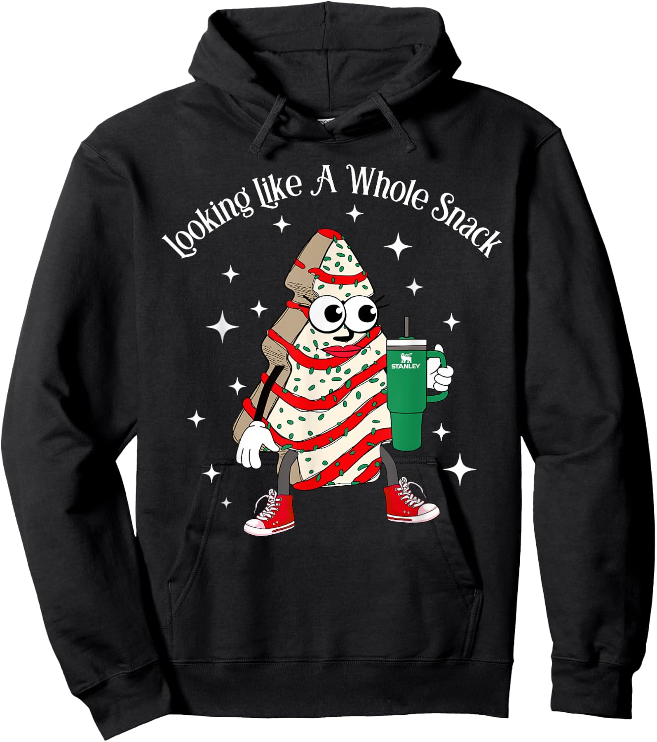 Looking Like A Whole Snack Christmas Tree Snack Cake Xmas Hoodie - Hoodie | Black