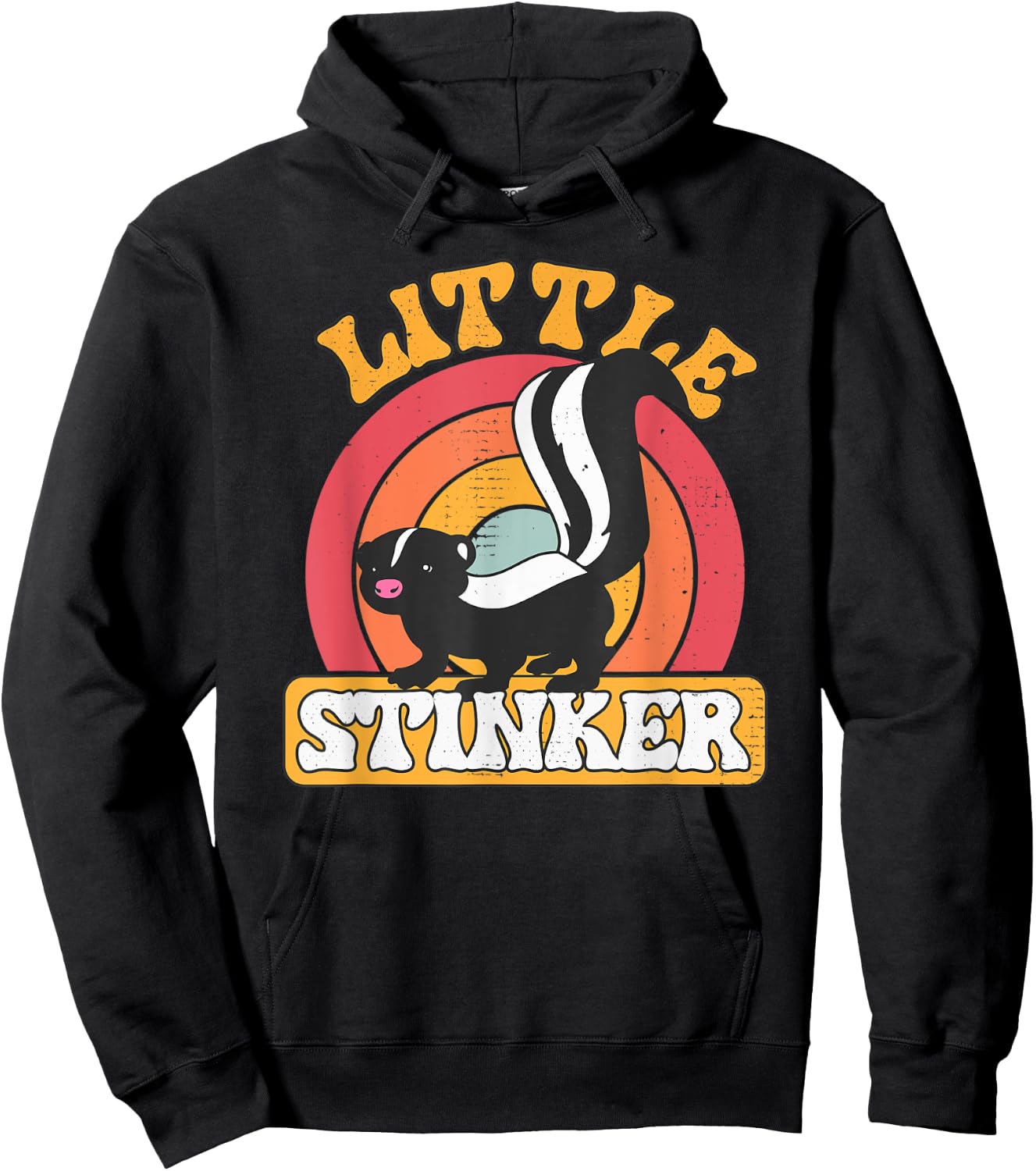 Little Stinker Skunk Pet Retro Vintage Skunk Hoodie - Hoodie | Black