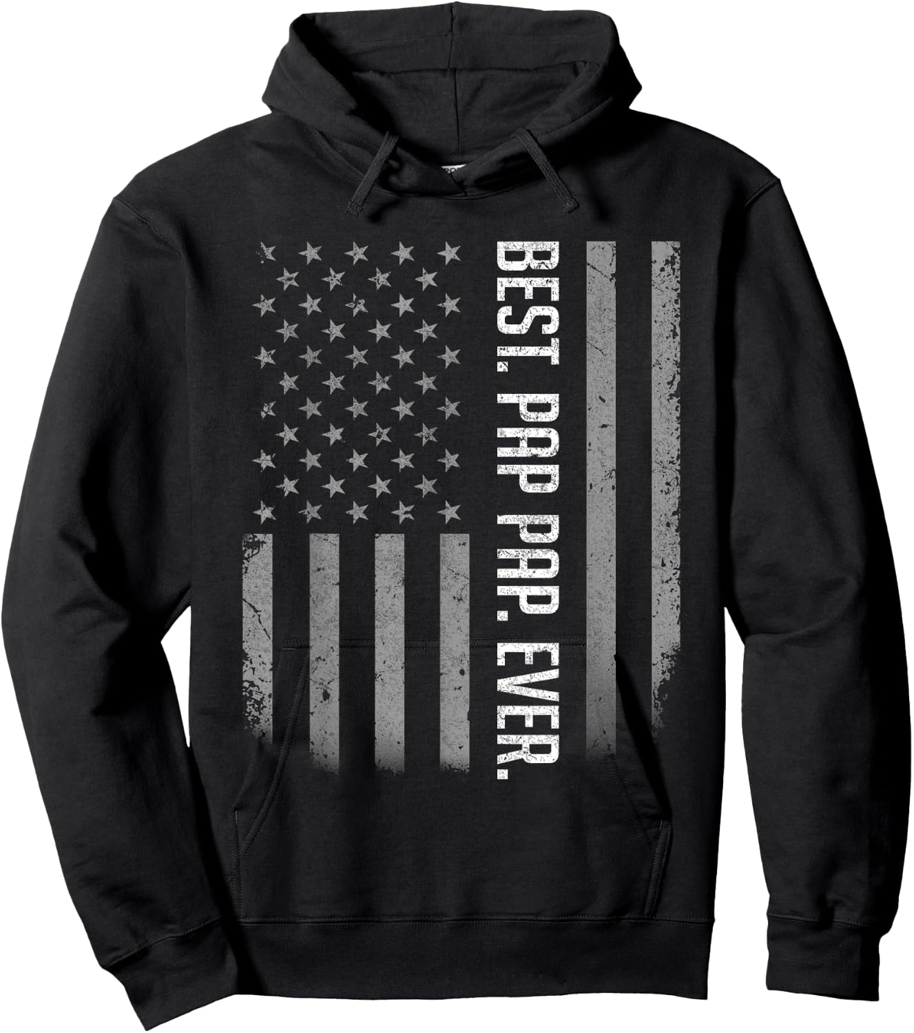Best Pap Pap Ever American Flag Shirt Gift Father's Day Hoodie - Hoodie | Black