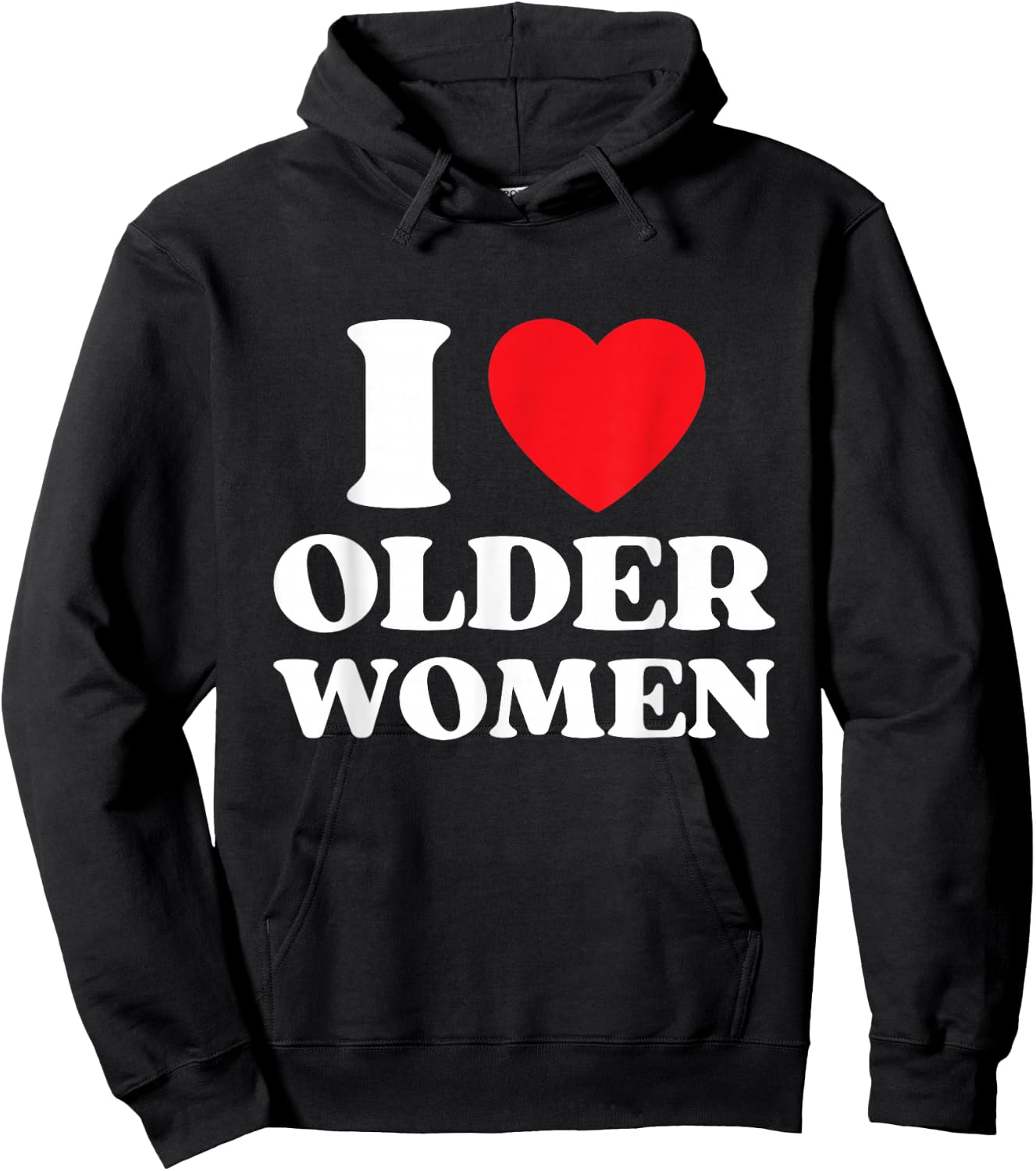 I Heart Older Women Red Heart I Love Older Women Funny Hoodie - Hoodie | Black