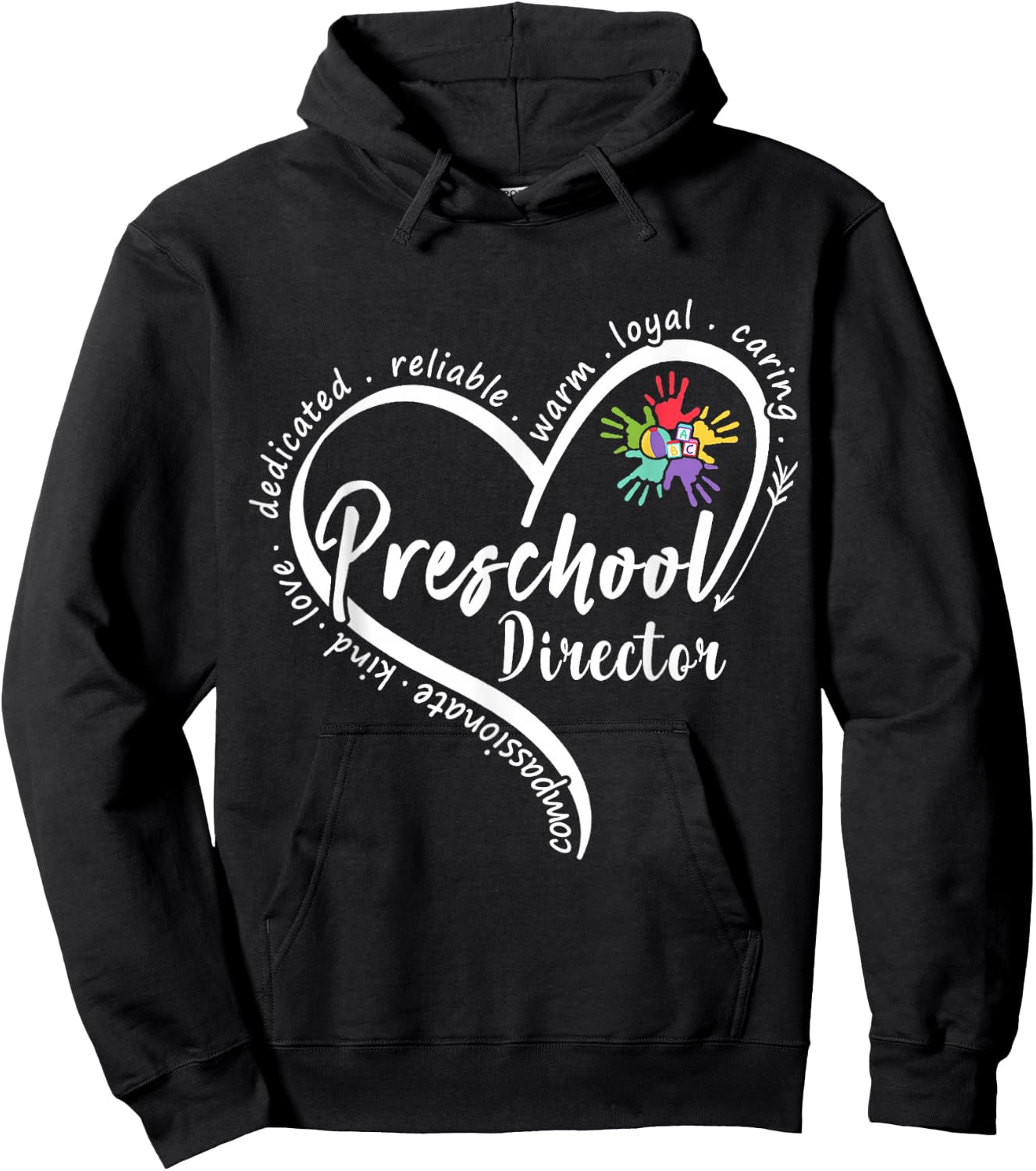 Preschool Director Assistant Back to School Daycare Thank Hoodie - Hoodie | Black