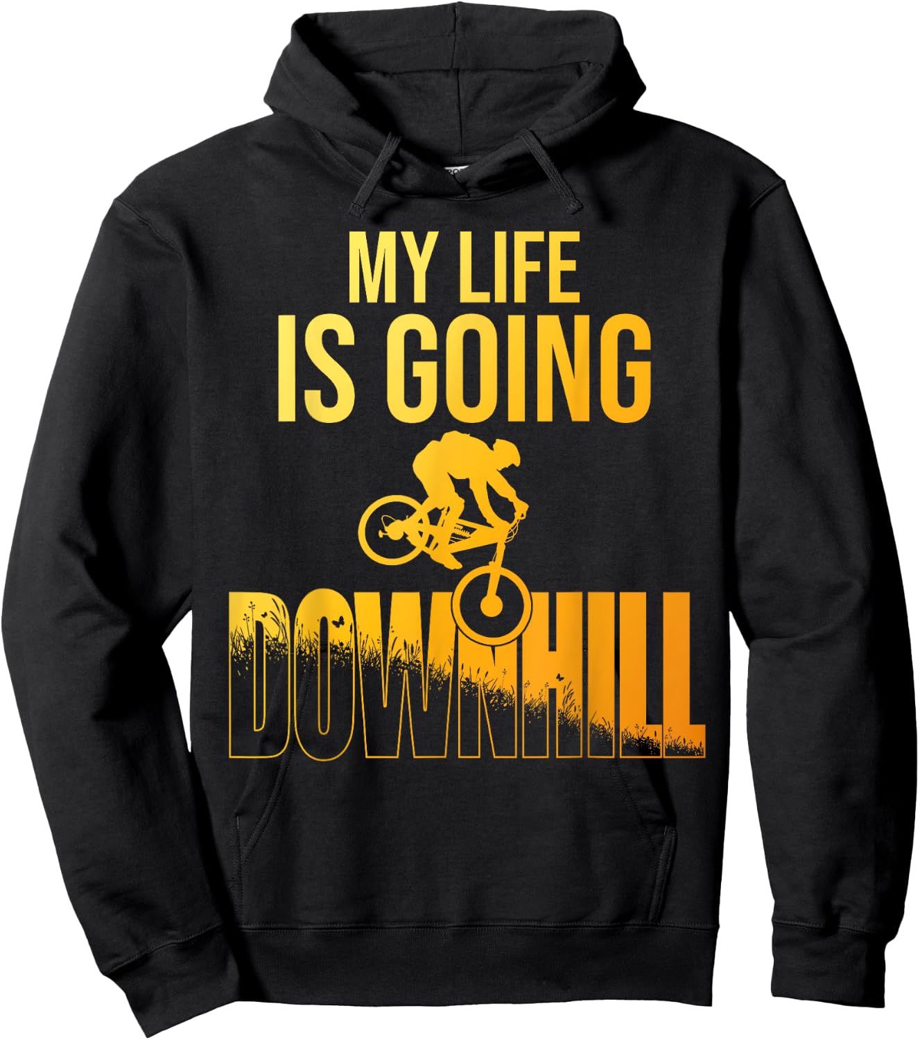 Cool Mountain Bike Art Boys Downhill Mountain Biking Hoodie - Hoodie | Black