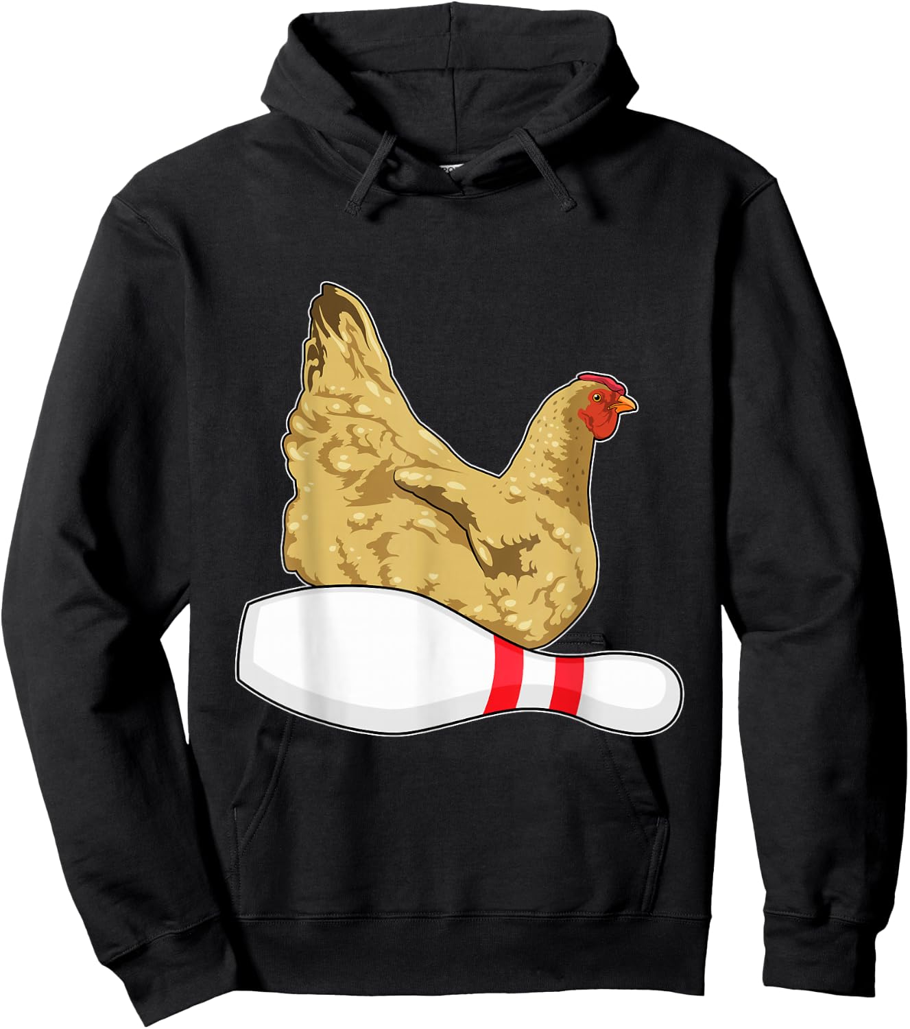 Chicken Bowling Bowling pin Sports Hoodie - Hoodie | Black