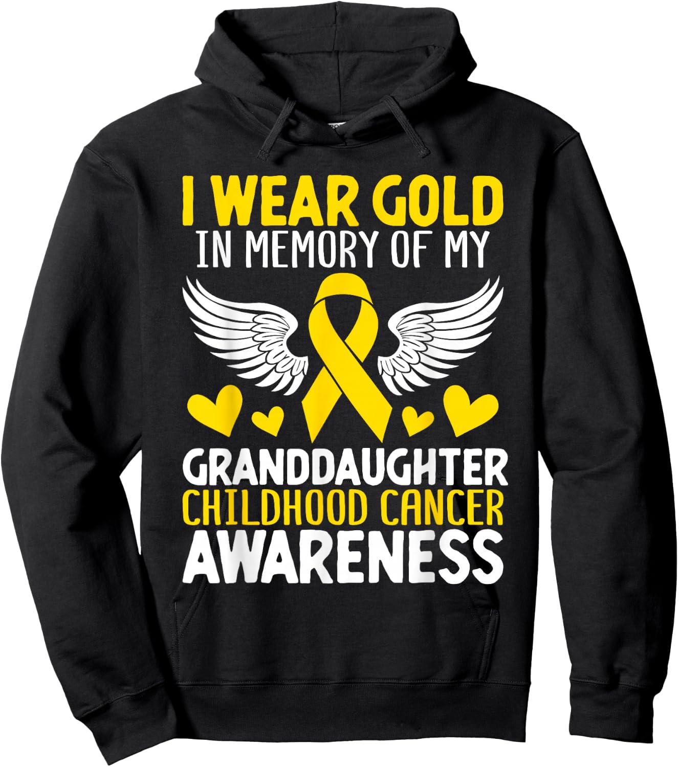 Childhood Cancer Granddaughter Childhood Cancer Awareness Hoodie - Hoodie | Black