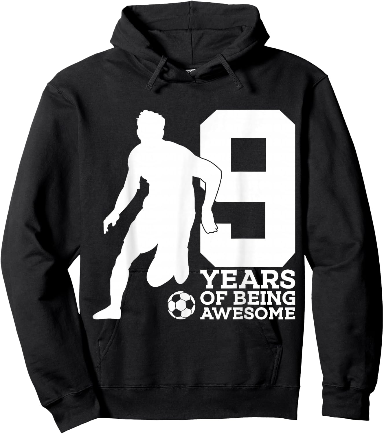 9 Years of Being Awesome Soccer 9th Birthday Hoodie - Hoodie | Black