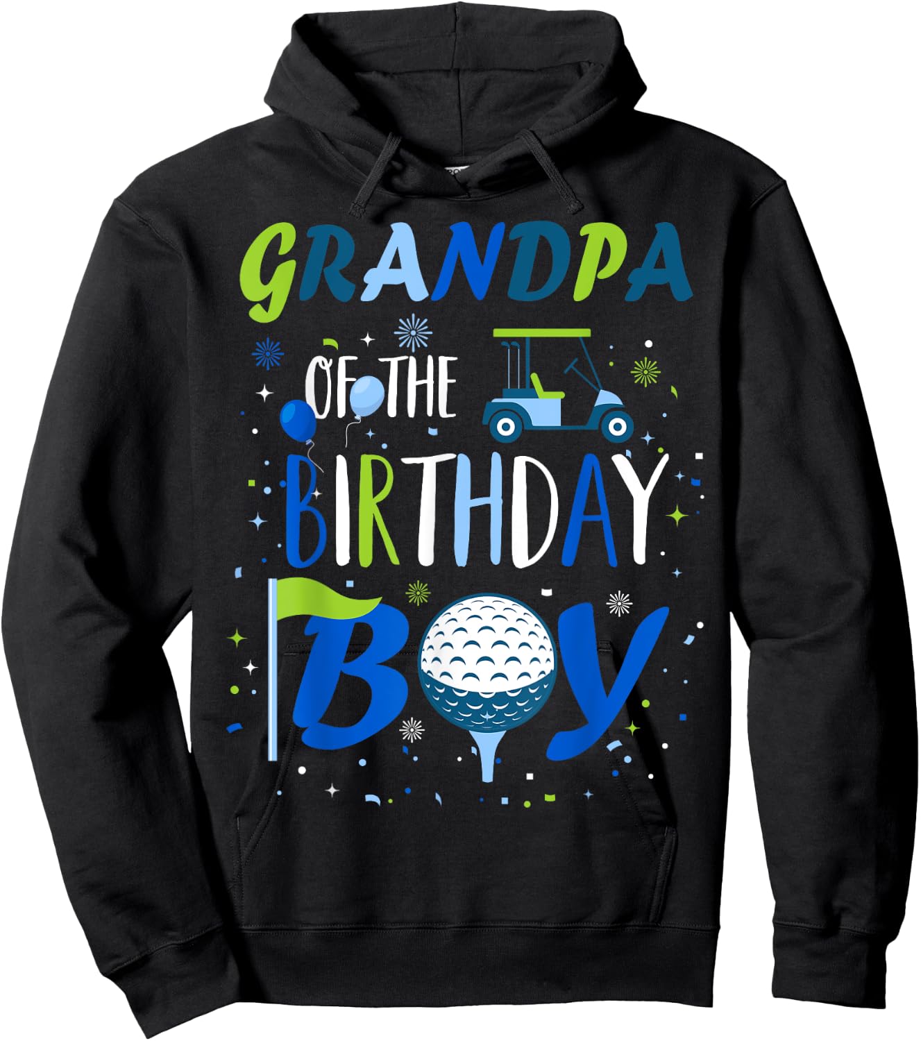 Grandpa of The Birthday Boy Hole in One Golf Sport Matching Hoodie - Hoodie | Black
