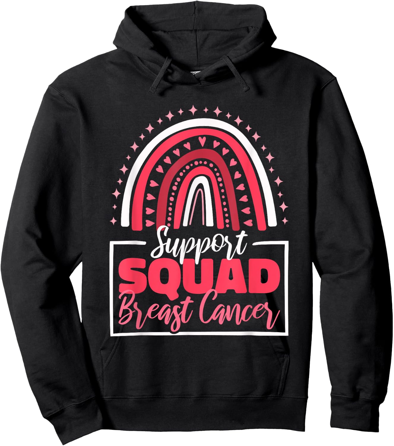 Support Squad Breast Cancer, Breast Cancer Awareness Hoodie - Hoodie | Black