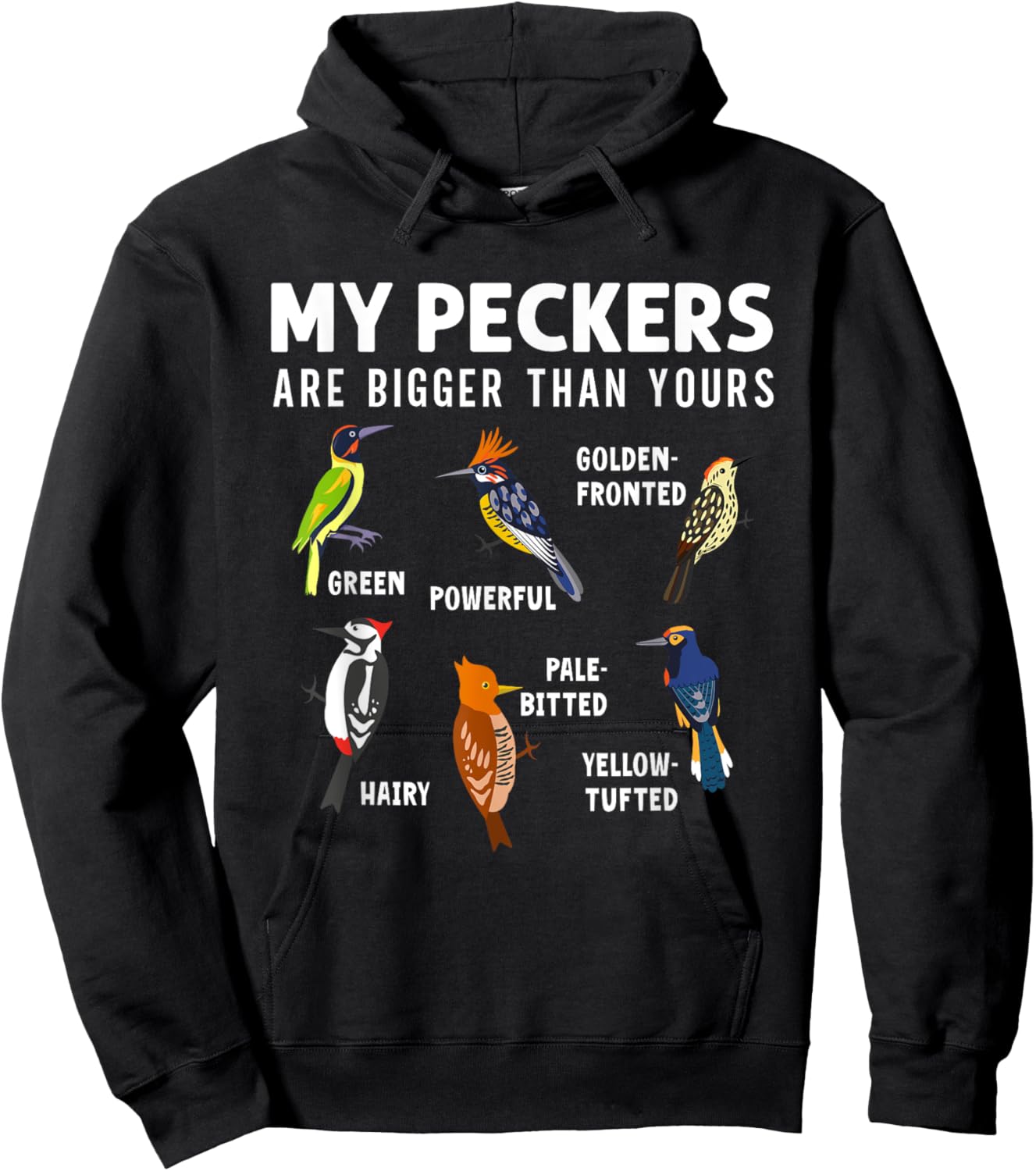 Funny Woodpeckers Bird Collection Birdwatchers Ornithologist Hoodie - Hoodie | Black