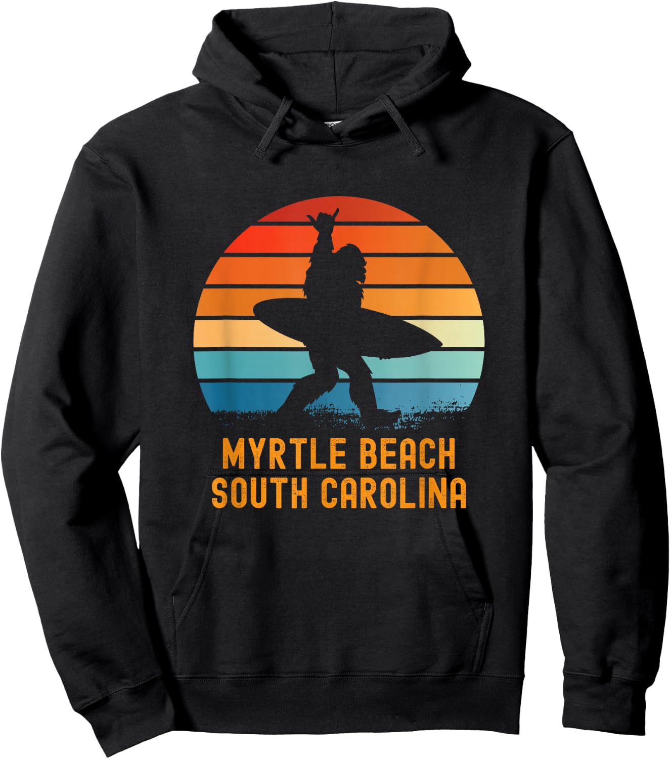 Myrtle Beach - South Carolina Sasquatch Souvenir Hoodie - Hoodie | Black