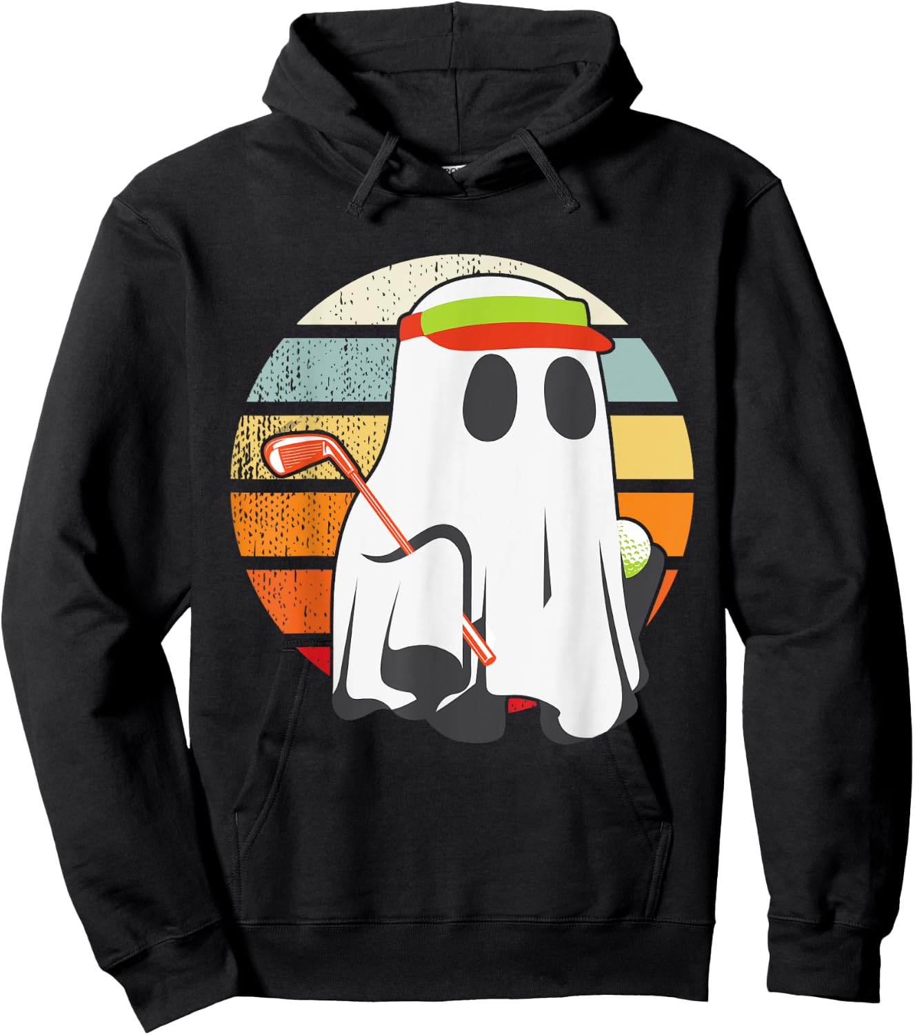 Funny Halloween Golfer Golf Ghost Men Women Kids Matching Hoodie - Hoodie | Black