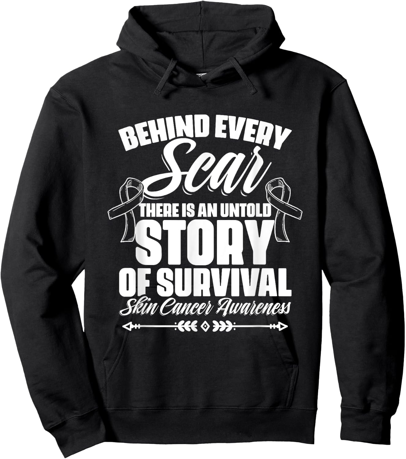 Story Of Survival - Skin Cancer Warrior Melanoma Awareness Hoodie - Hoodie | Black