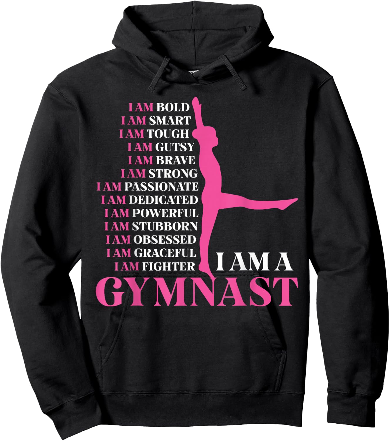 I Am A Gymnast Gymnastics Girls Boys Women Men Retro Sports Hoodie - Hoodie | Black