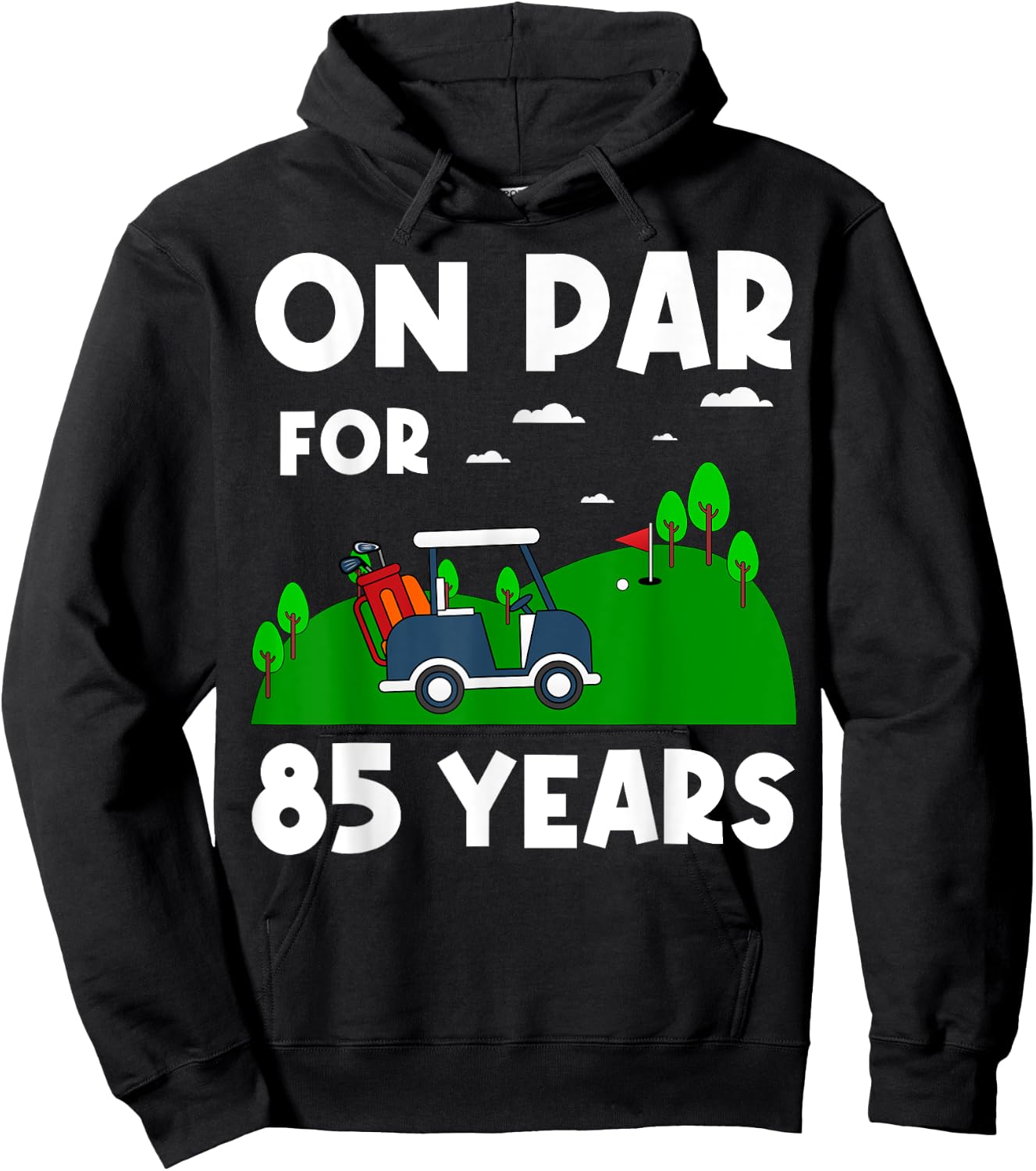 On Par For 85 Years Golf Theme Birthday Golfers Party 85th Hoodie - Hoodie | Black