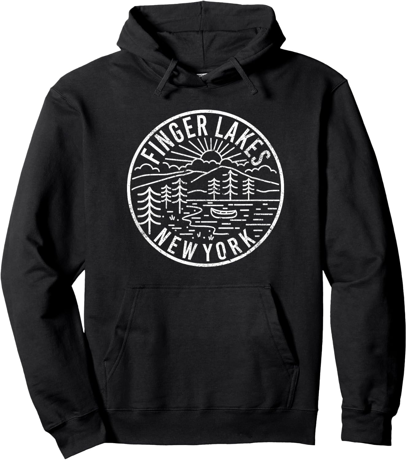 Finger Lakes New York Hoodie - Hoodie | Black