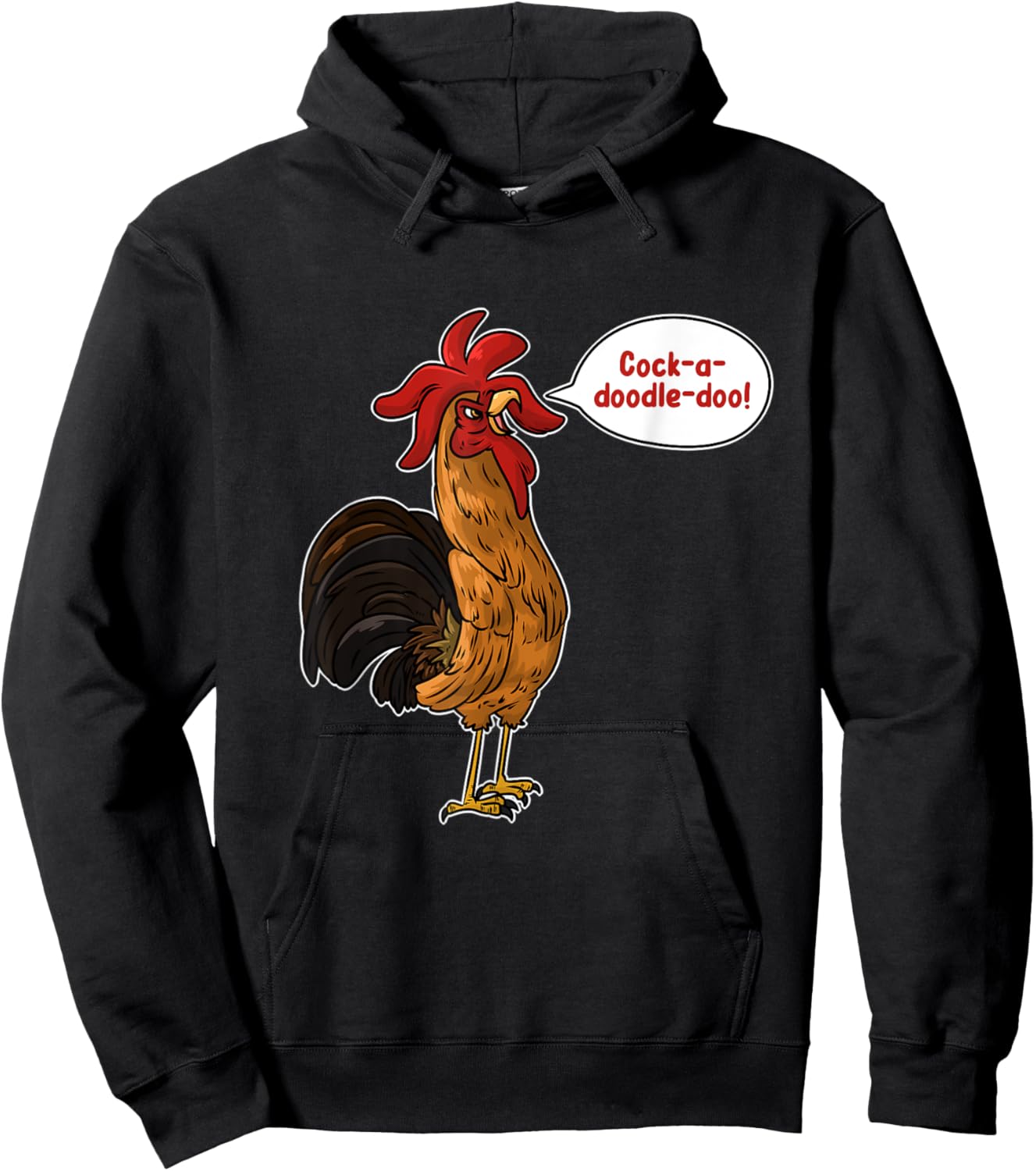 Cock-A-Doodle-Doo Chicken Hoodie - Hoodie | Black