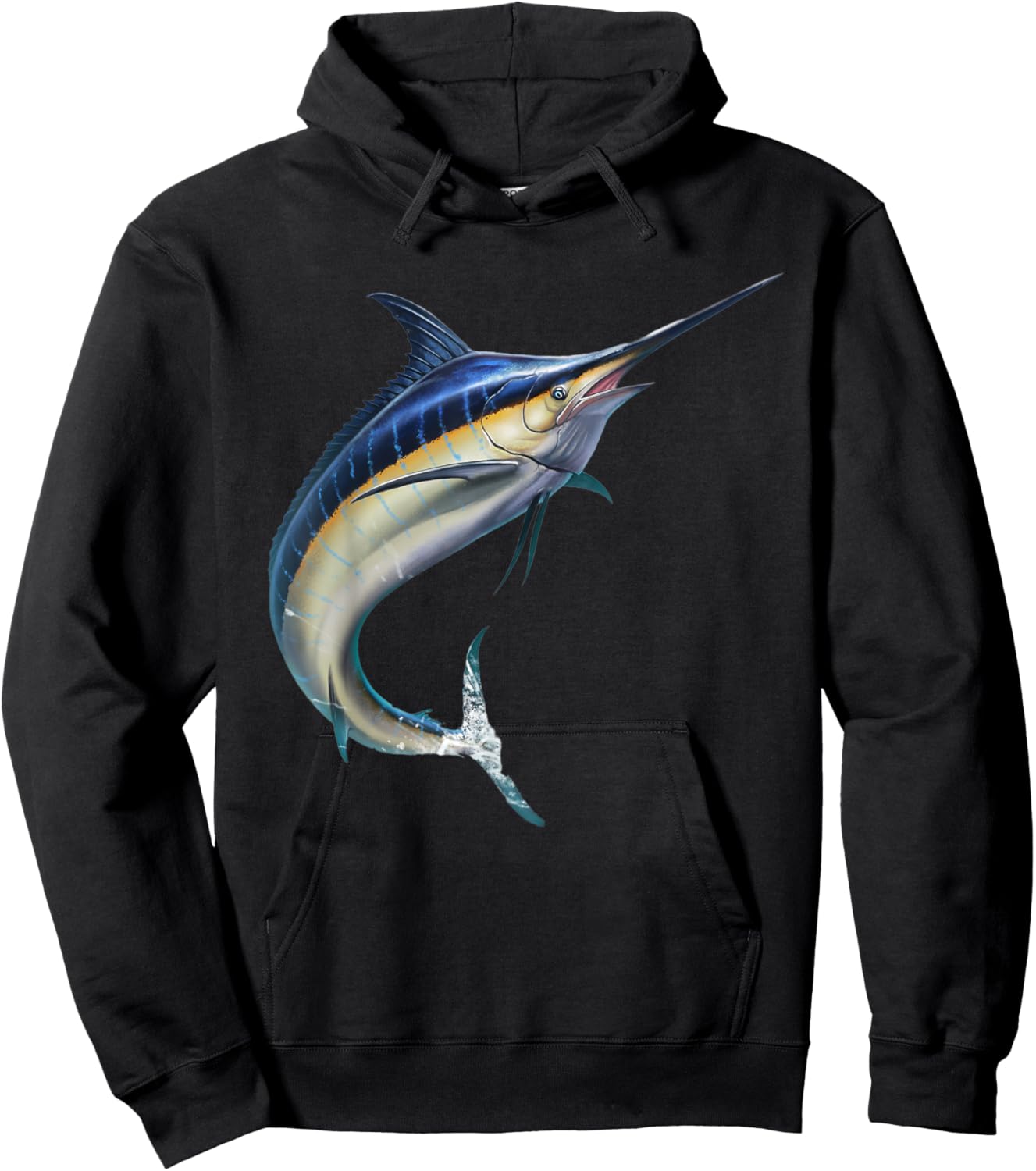 realistic Marlin fish for a lover Fishing Hoodie - Hoodie | Black