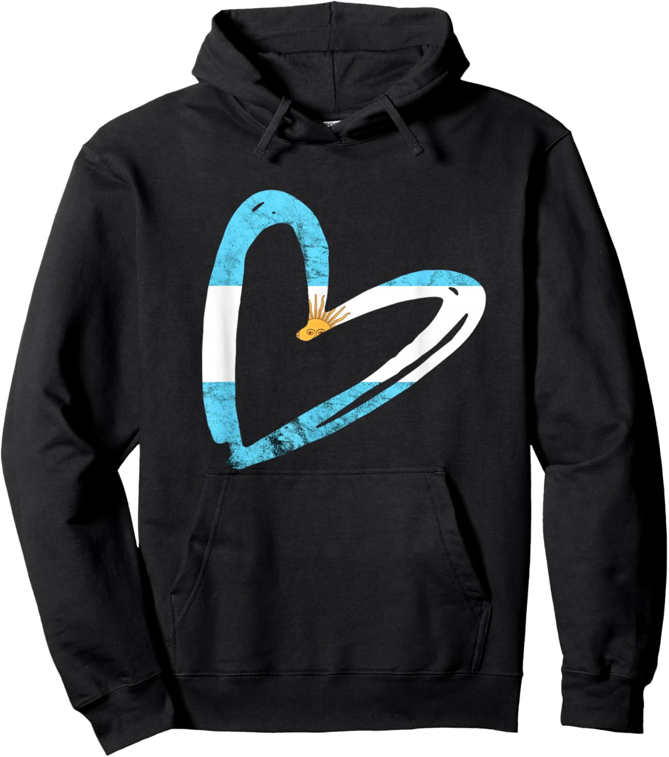 Argentinian Roots Heart Argentina Sun of May Argentina Flag Hoodie - Hoodie | Black