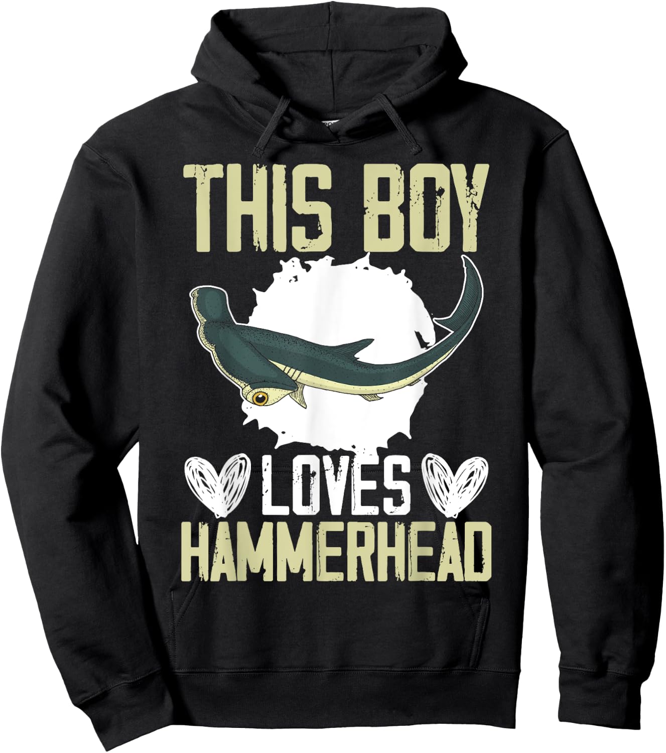 This Boy Loves Hammerhead Shark Marine Biology Animal Hoodie - Hoodie | Black