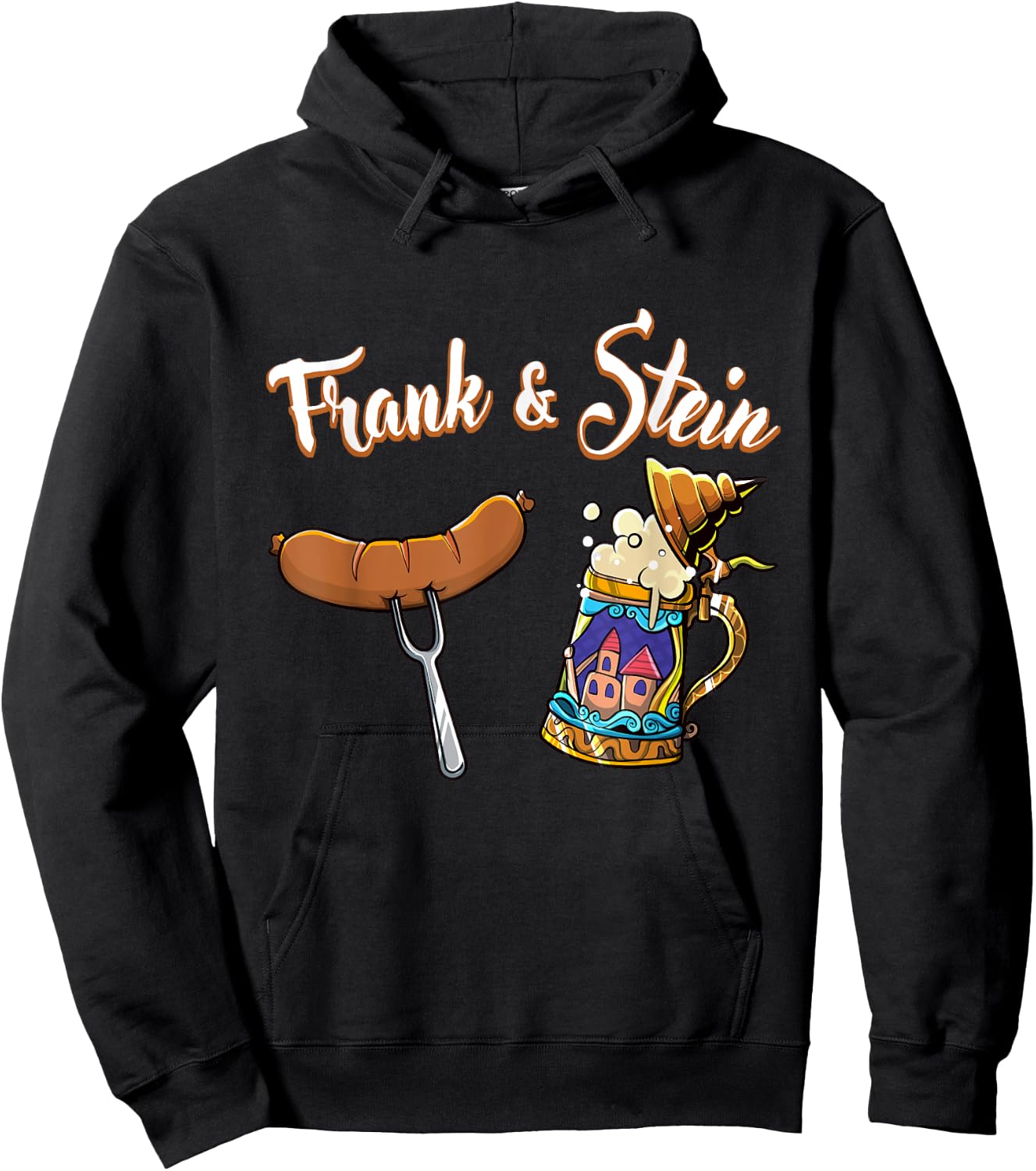 Frank & Stein Oktoberfest Funny Bratwurst Beer German Food Hoodie - Hoodie | Black