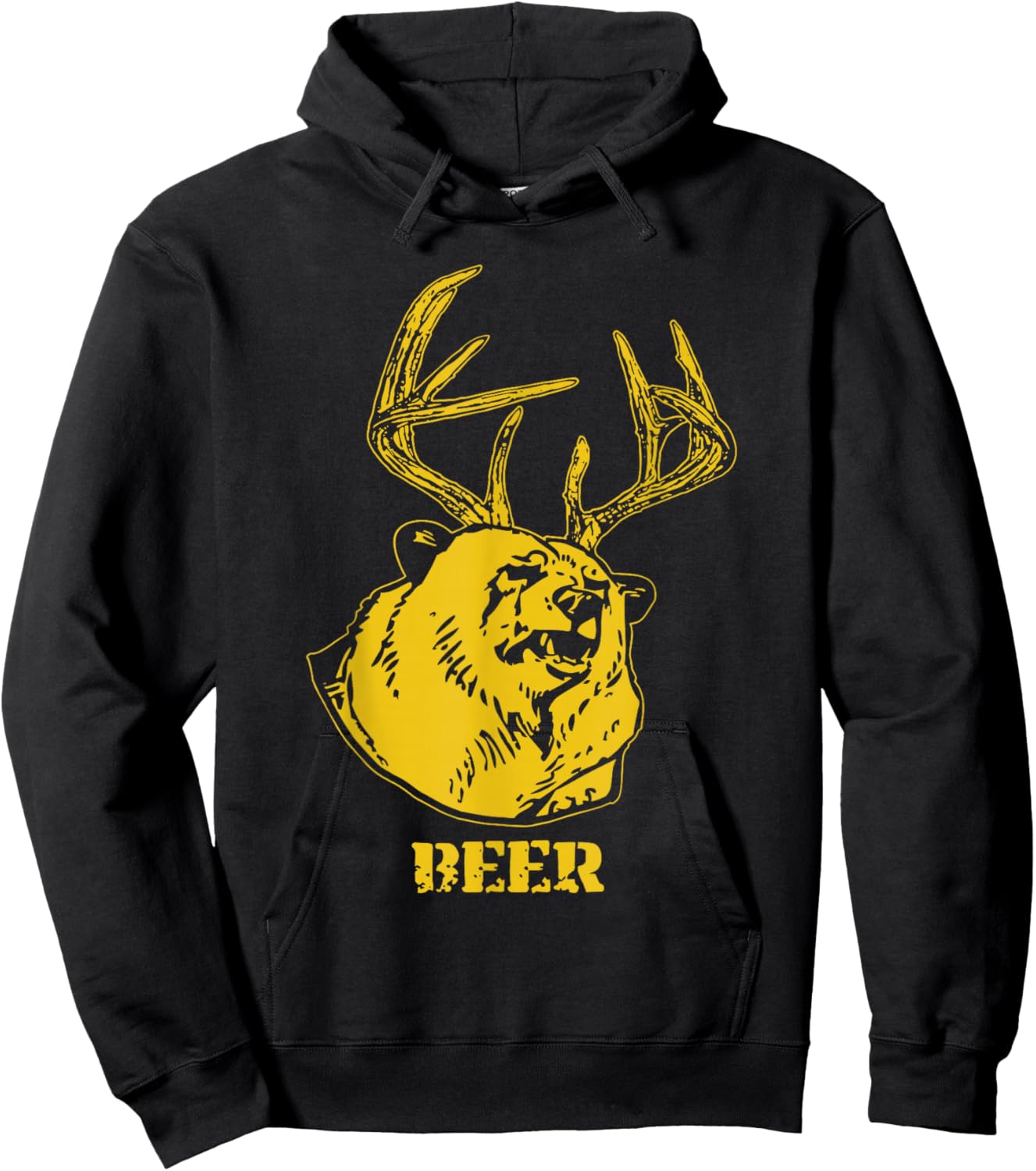 Funny Bear Plus Deer Equals Beer Deer Hunting USA Hunter Hoodie - Hoodie | Black