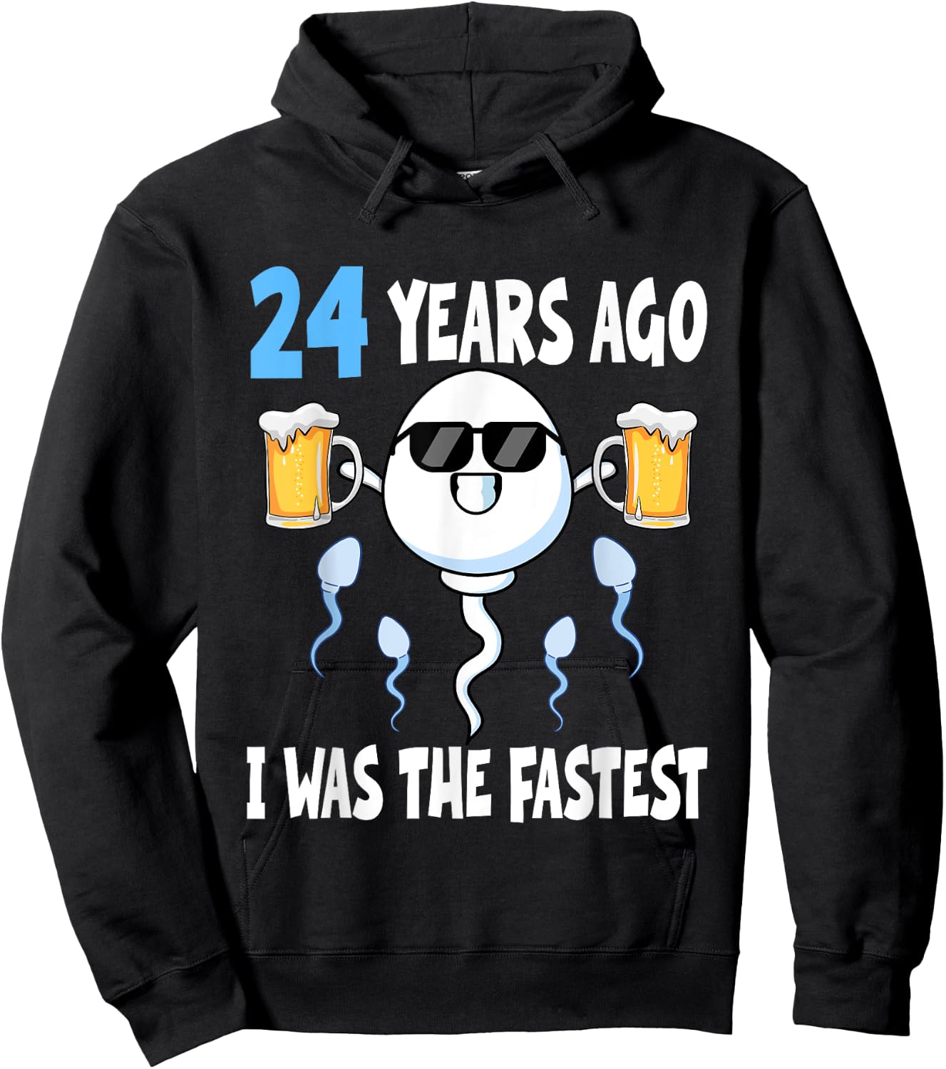 24 Years Ago I Was The Fastest - Birthday Decorations Party Hoodie - Hoodie | Black